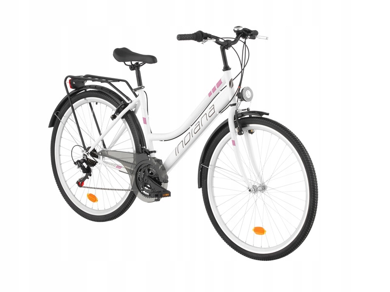 Rower trekkingowy Indiana Trekker D19 28 cali damski Biało-fioletowy