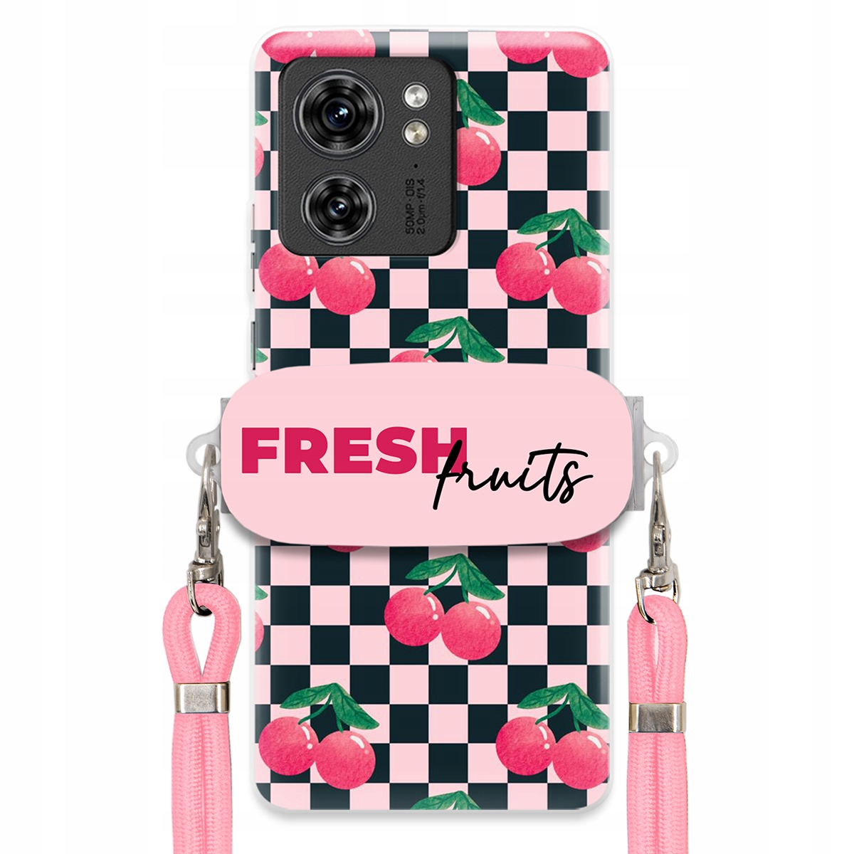 Pouzdro pro Motorola Edge 40 Crossbody vodítko Držák Šachovnice Fresh Fruits