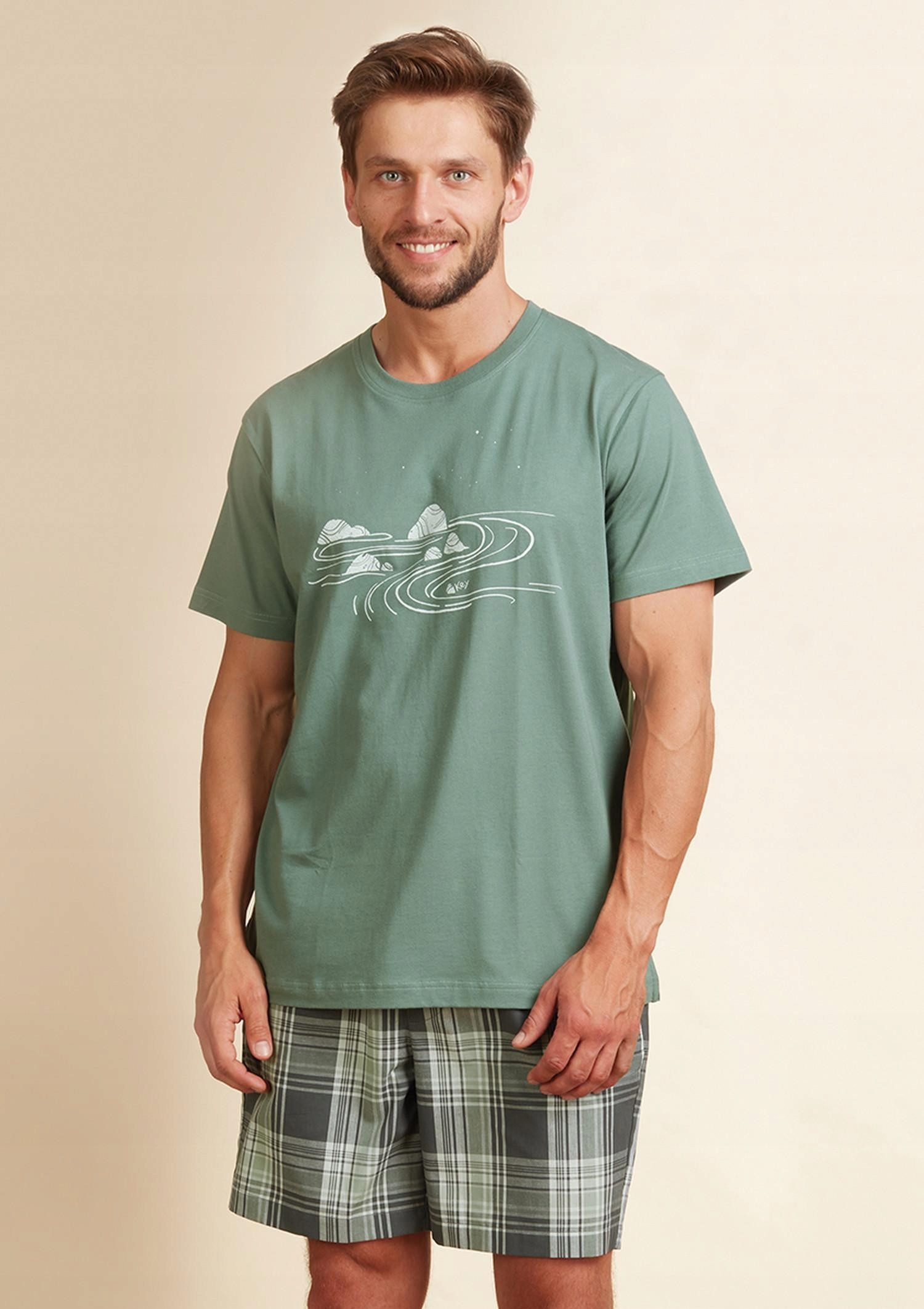 POLSKA PIŻAMA MĘSKA KEY M ZIELONY