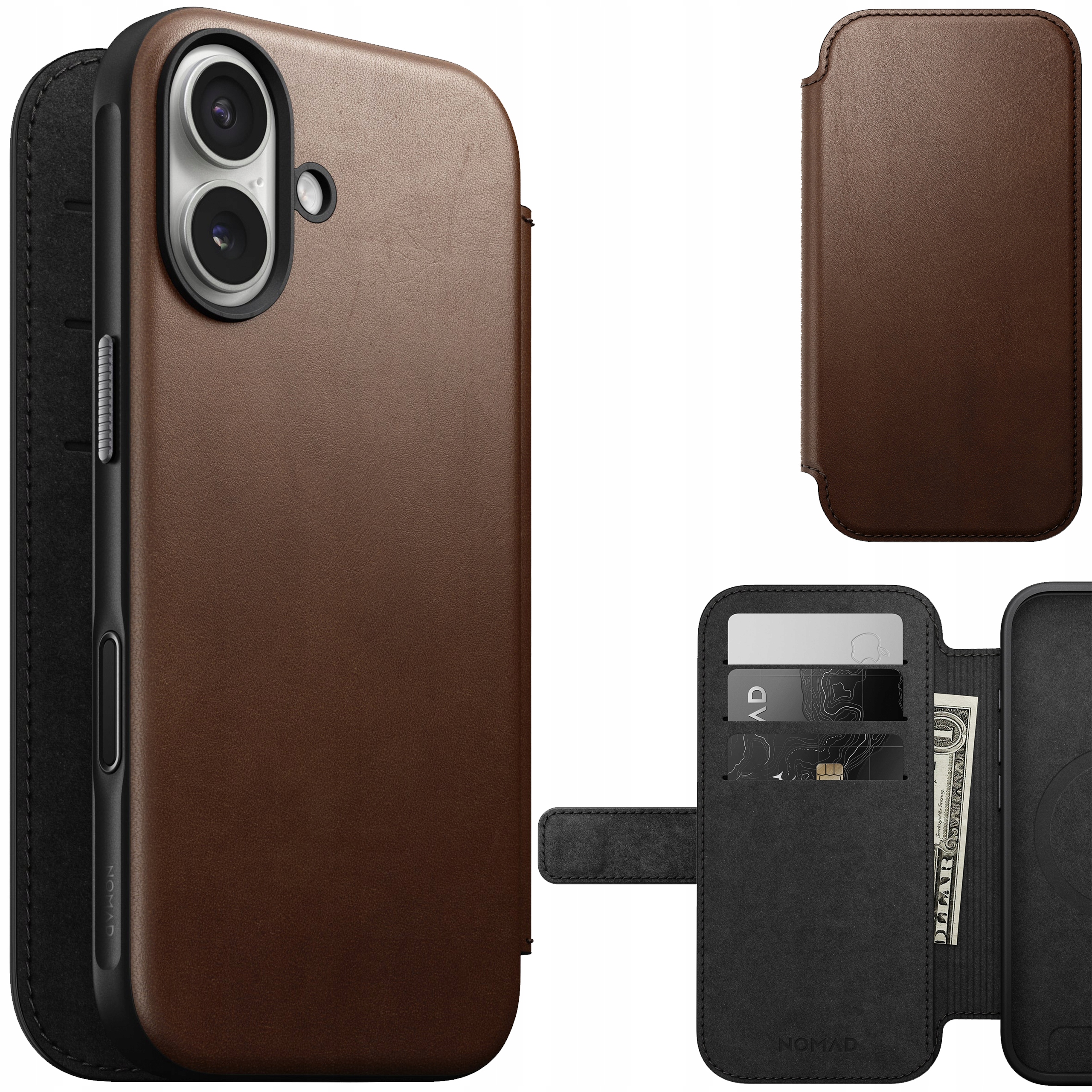 Nomad Modern Leather Folio Case Pouzdro kožené s MagSafe pro iPhone 17