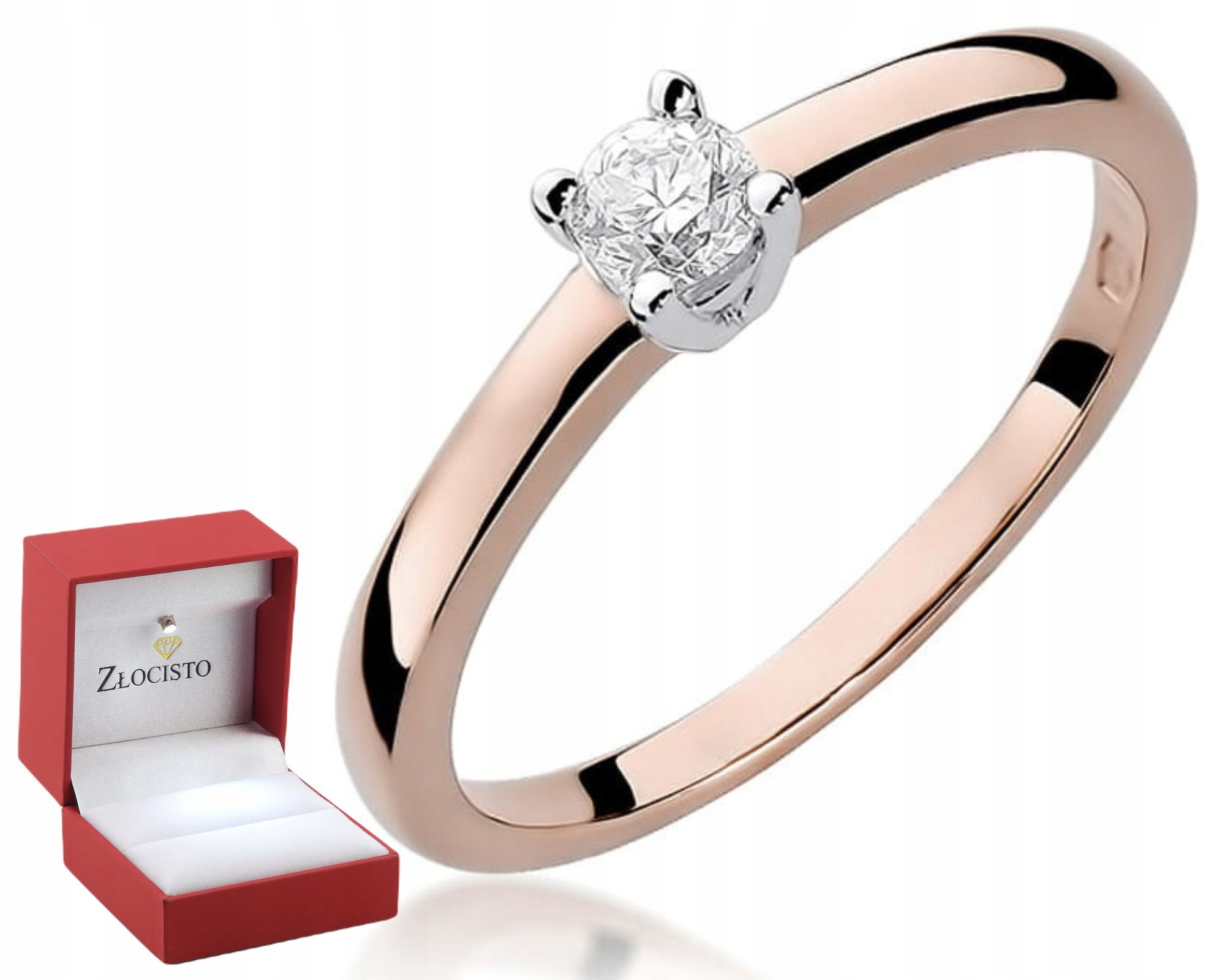 Zlatý Prstýnek Diamant Růžové Zlato Gravírování Bonus 585 Dárek