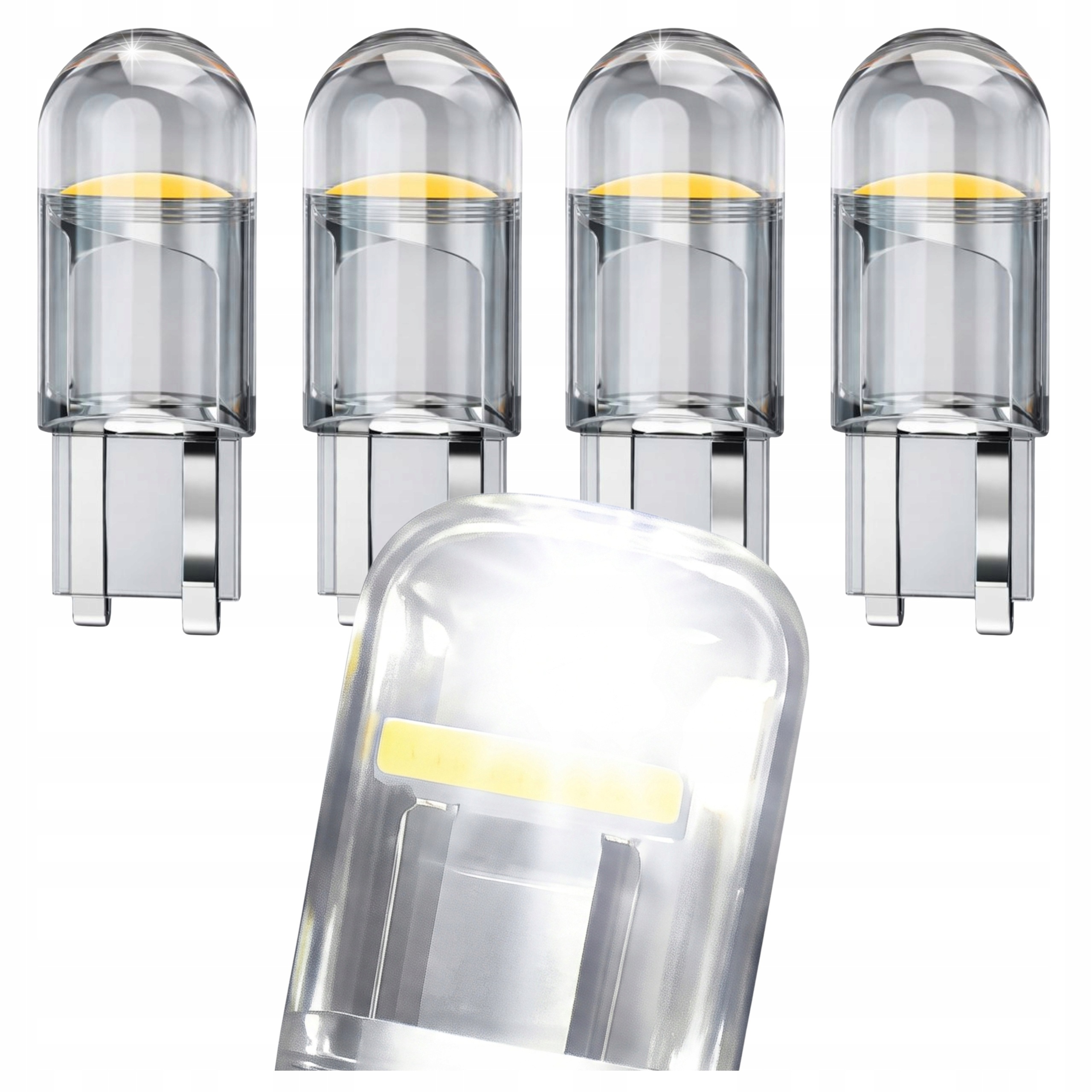 Żarówka Led W5W Krystaliczna Ledowa T10 Sphere Cob 360' White 4szt kpl