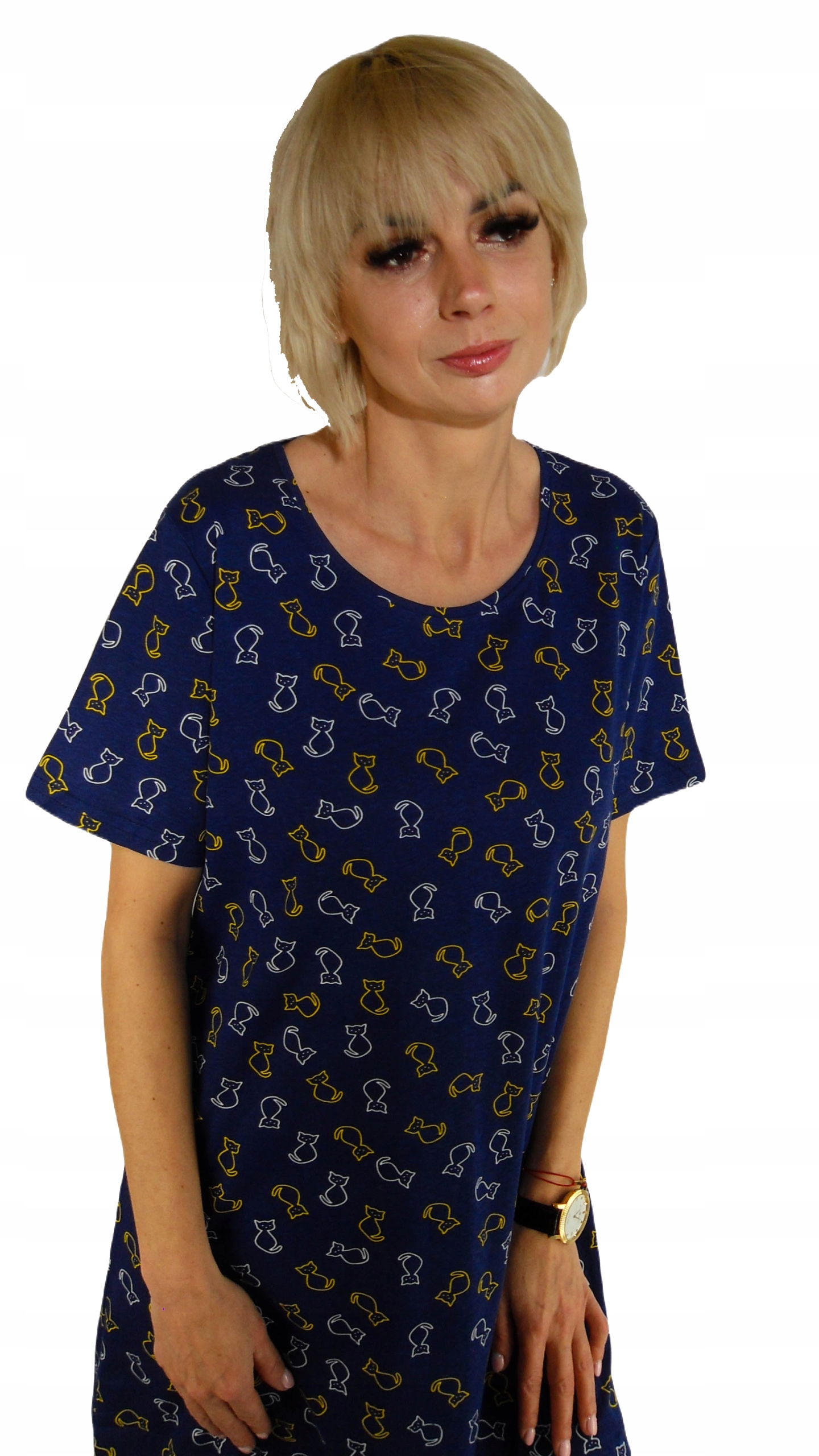 KOSZULA NOCNA DAMSKA bawełniana Wygodna MILUTKA L Rękaw inny