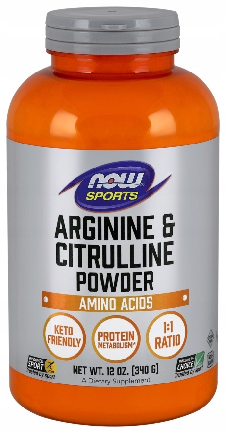 Now Foods Arginine Citrulline Powder 340g – Arginina Cytrulina Proszek