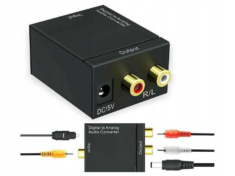 Konwerter optyczny toslink spdif na 2x cinch rca Model Konwerter optyczny
