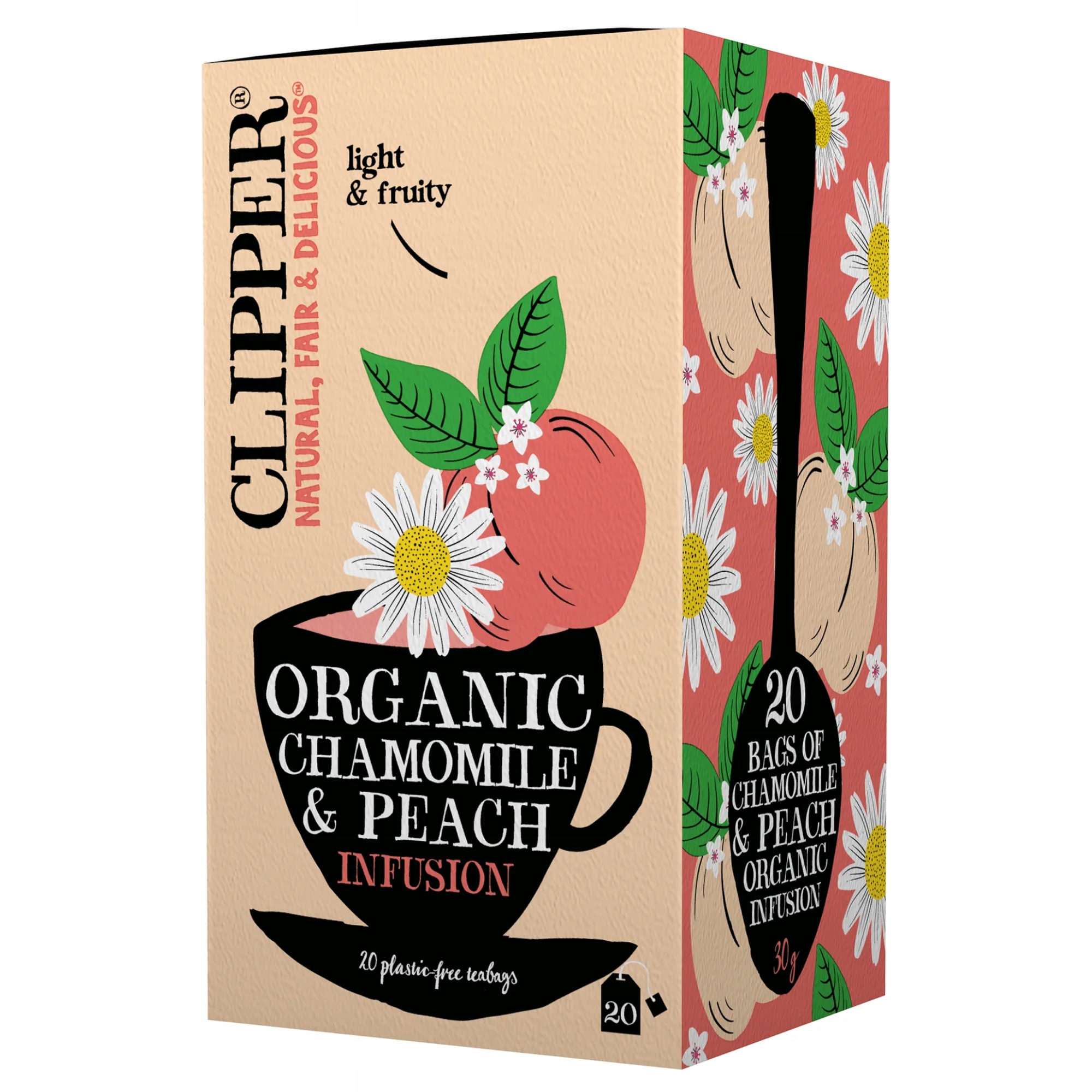 Heřmánkový Čaj S Broskvovou Příchutí Bio (20 x 1,5 g) 30 g Clipper