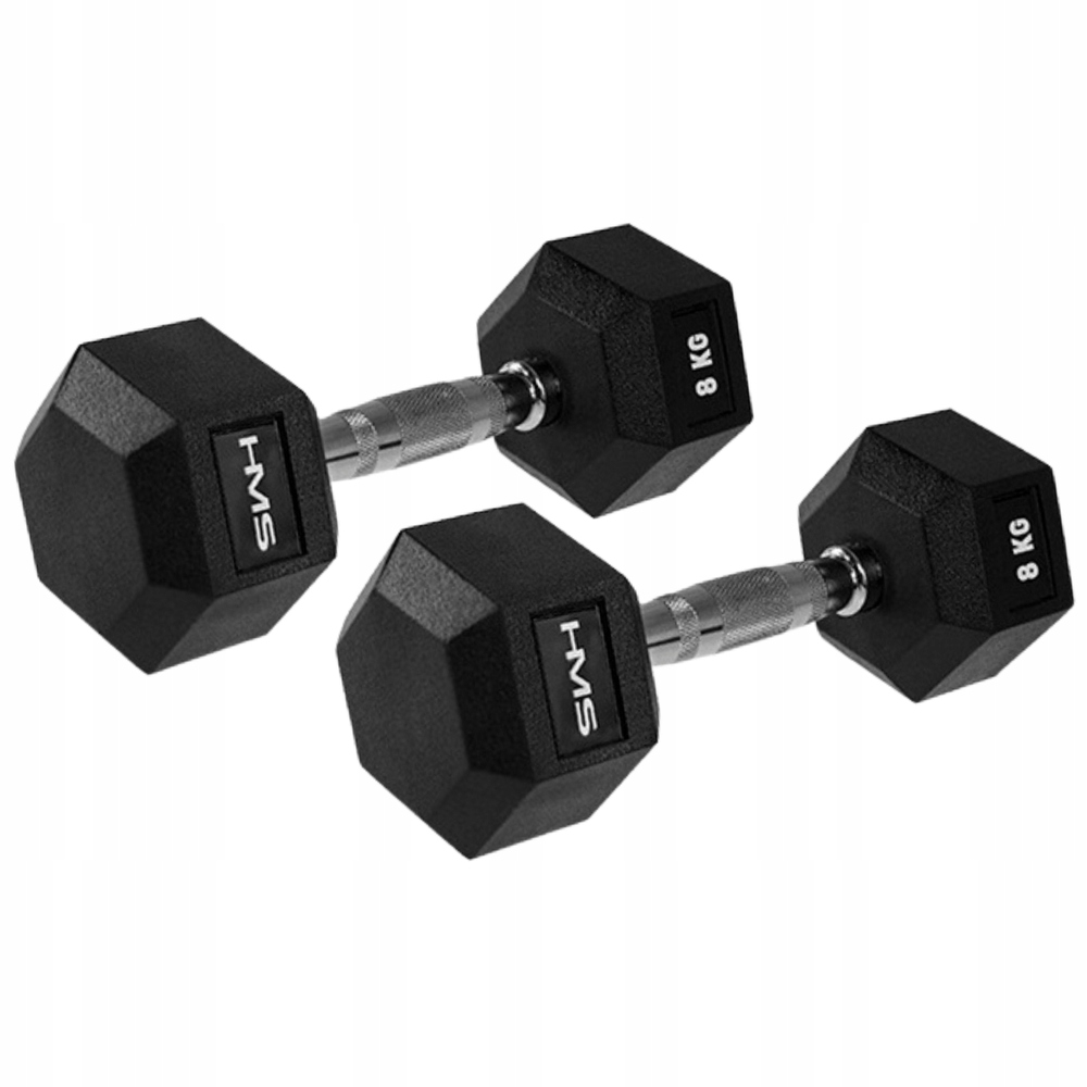 Sada gumových činek Hex Pro pro silový trénink, 2 x 8 kg