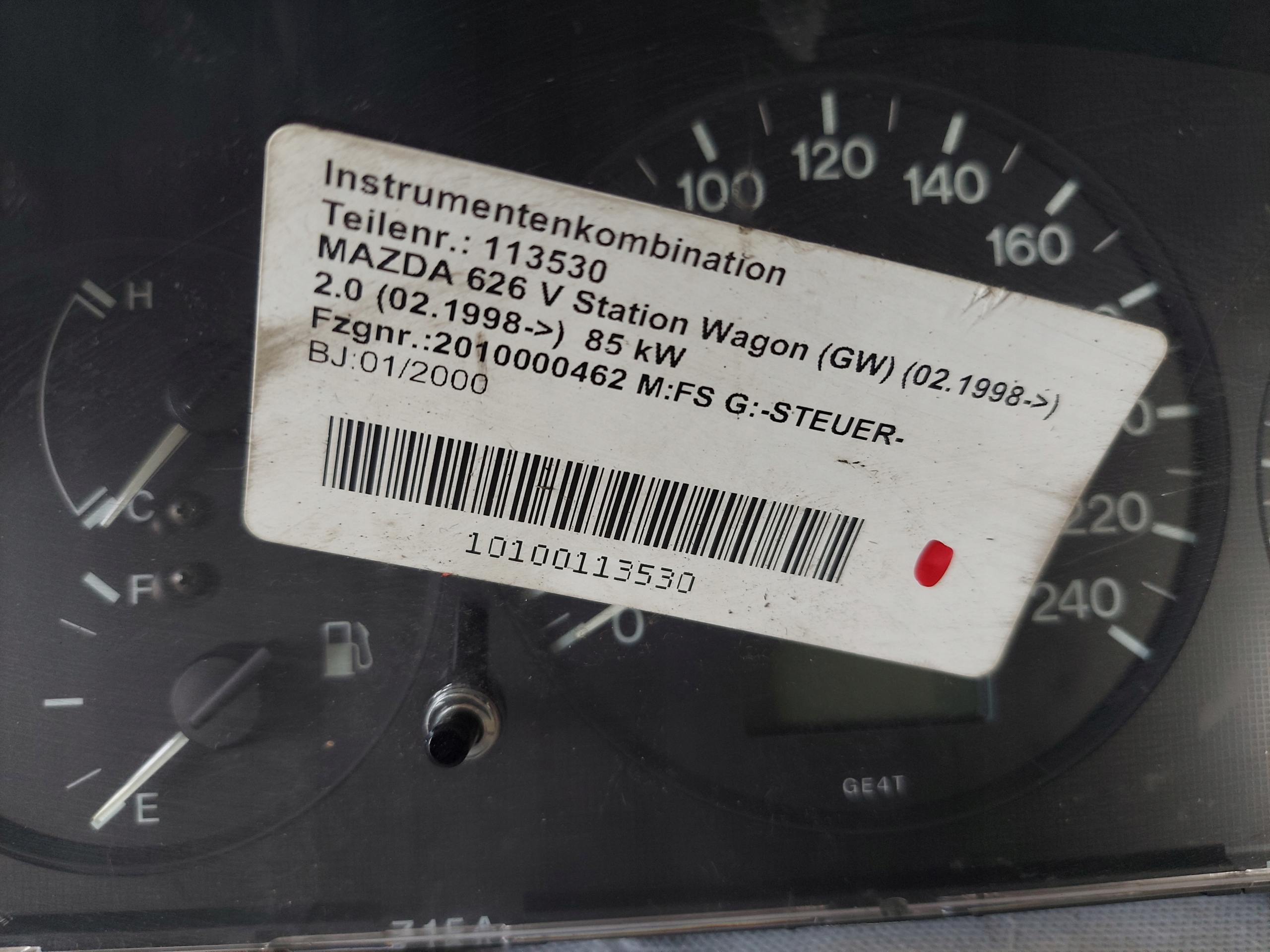 dials clock MAZDA 626 GW 2.0 B GE6WE
