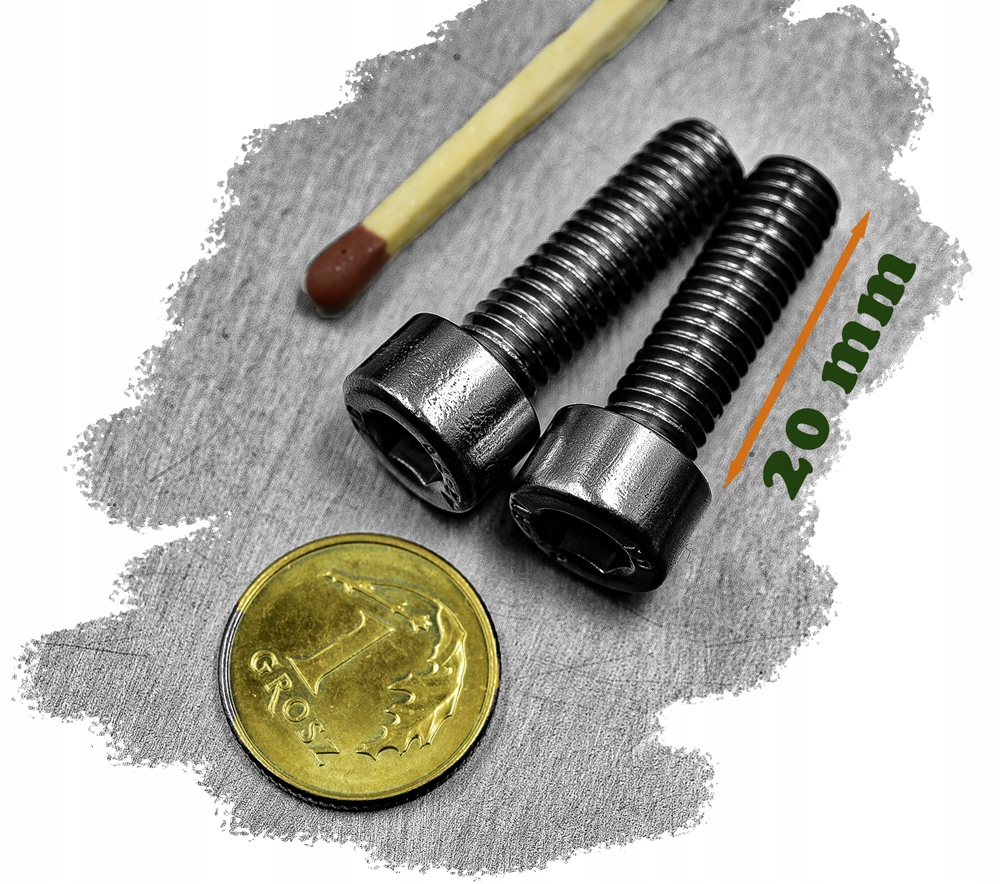 M6x20 ŚRUBA IMBUSOWA AMPULOWA WALCOWA INOX NIERDZEWNA A2 912(10) Kolor srebrny