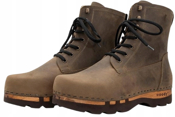 Woody Hnědé Kožené Pánské Kotníkové Boty Na Šněrování 50 J1E