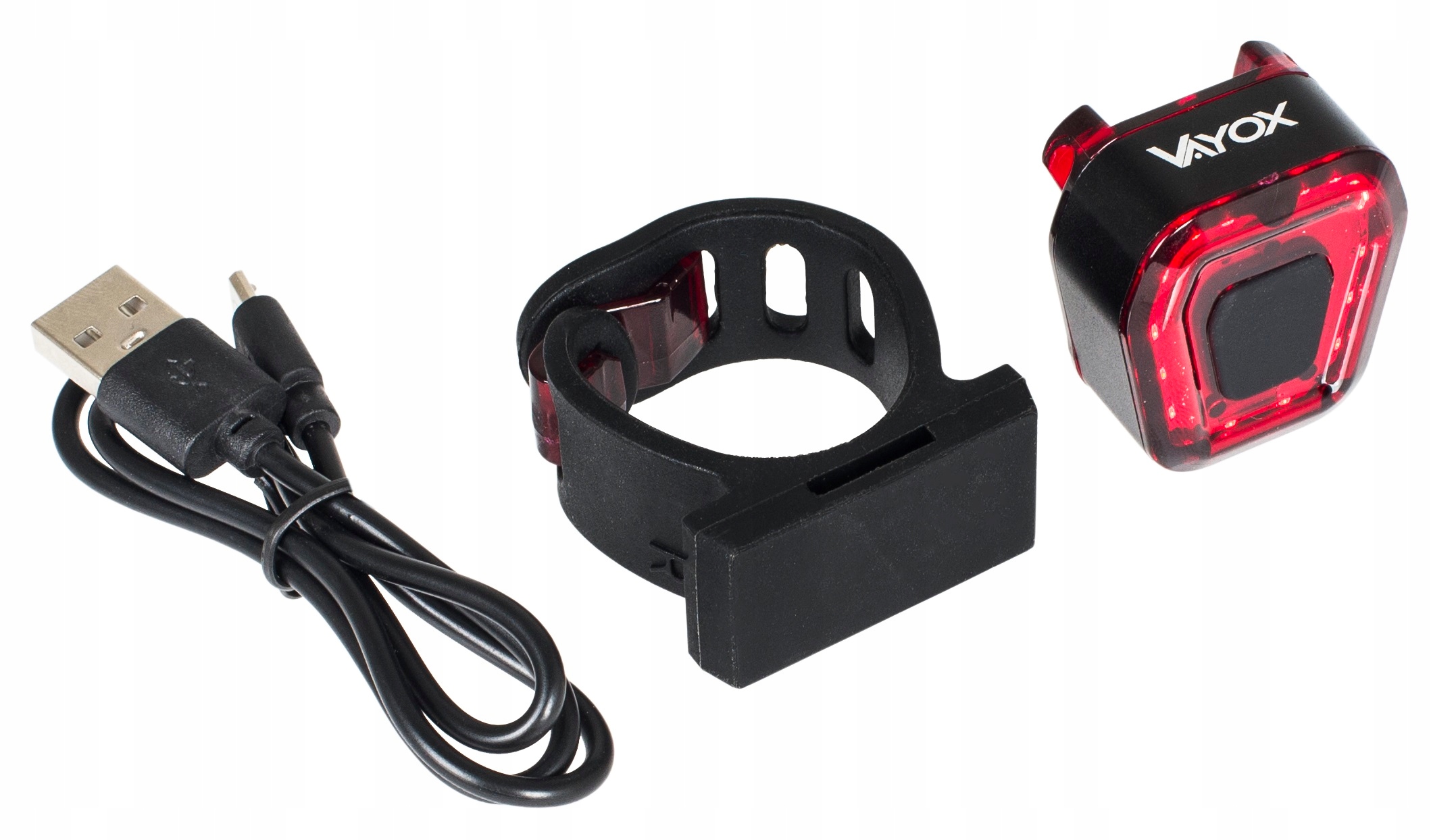 LAMPKA ROWEROWA TYLNA LED USB NA ROWER TYŁ VAYOX Waga 40 g
