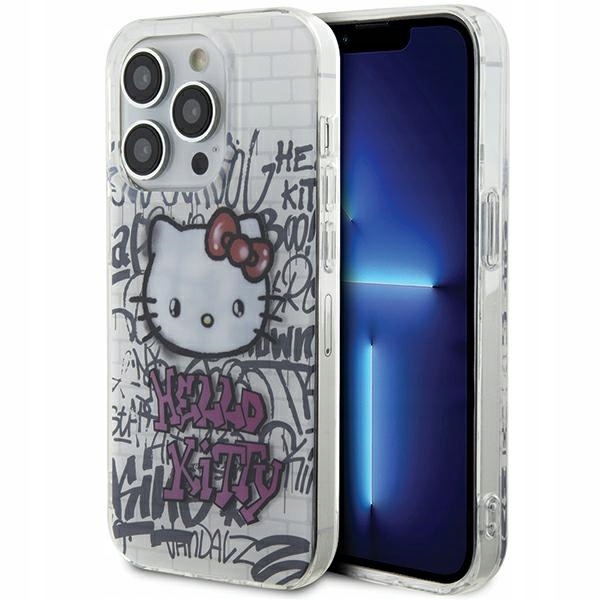 Etui Hello Kitty IML Kitty On Bricks Graffiti na iPhone 13 Pro Max białe