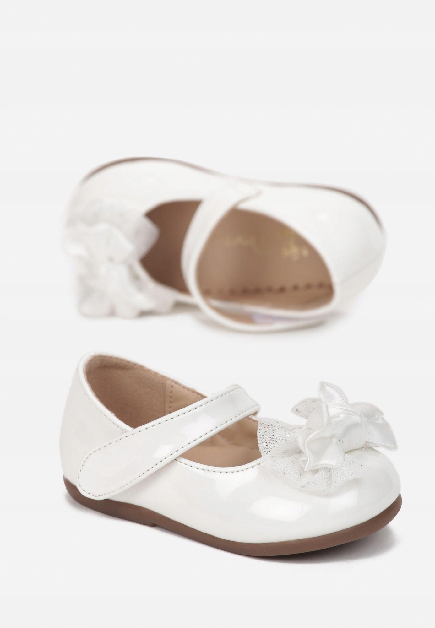 

Born2Be Białe Balerinki 23 Lakierowana ekoskóra