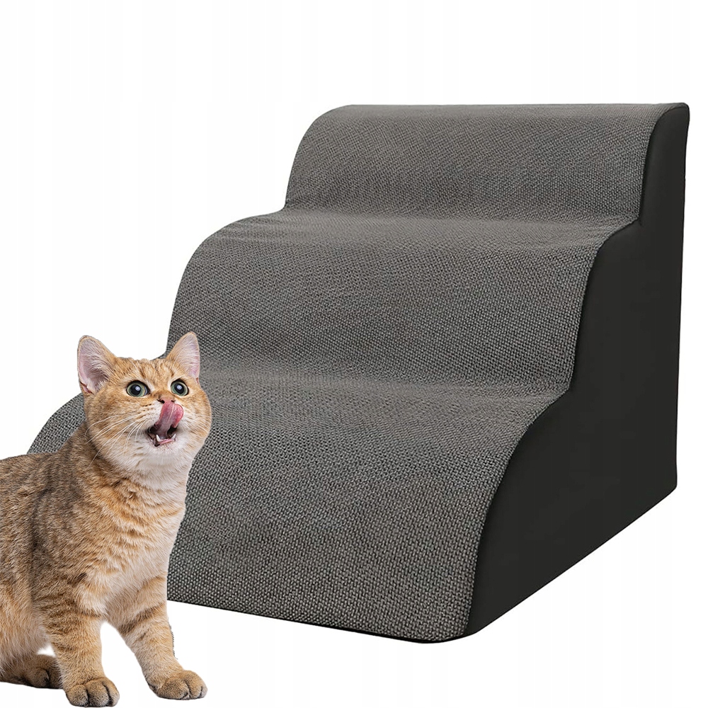 Levně Schůdky Pro Psa Kočku Čalouněné Stabilní Protiskluzovou 3-STUPŇOVOU 40 CM