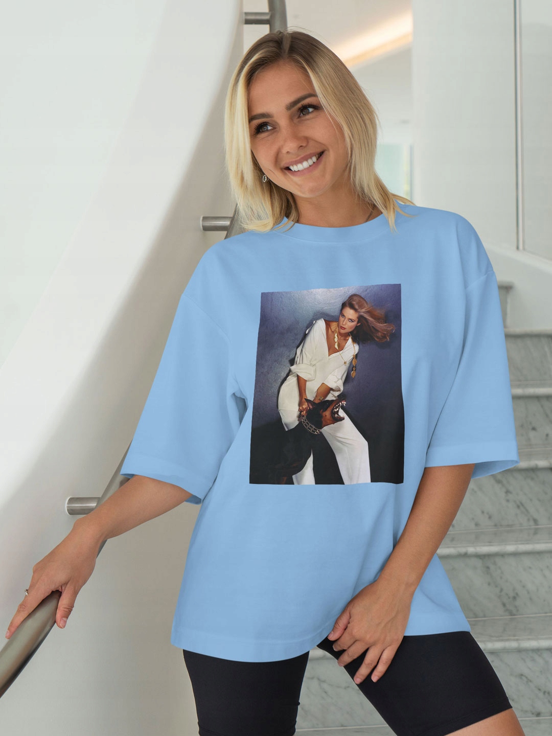 T-SHIRT OVERSIZE LUŹNA KOSZULKA DOBERMAN BASIC XXL SUKIENKA JAKOŚĆ Marka bez marki
