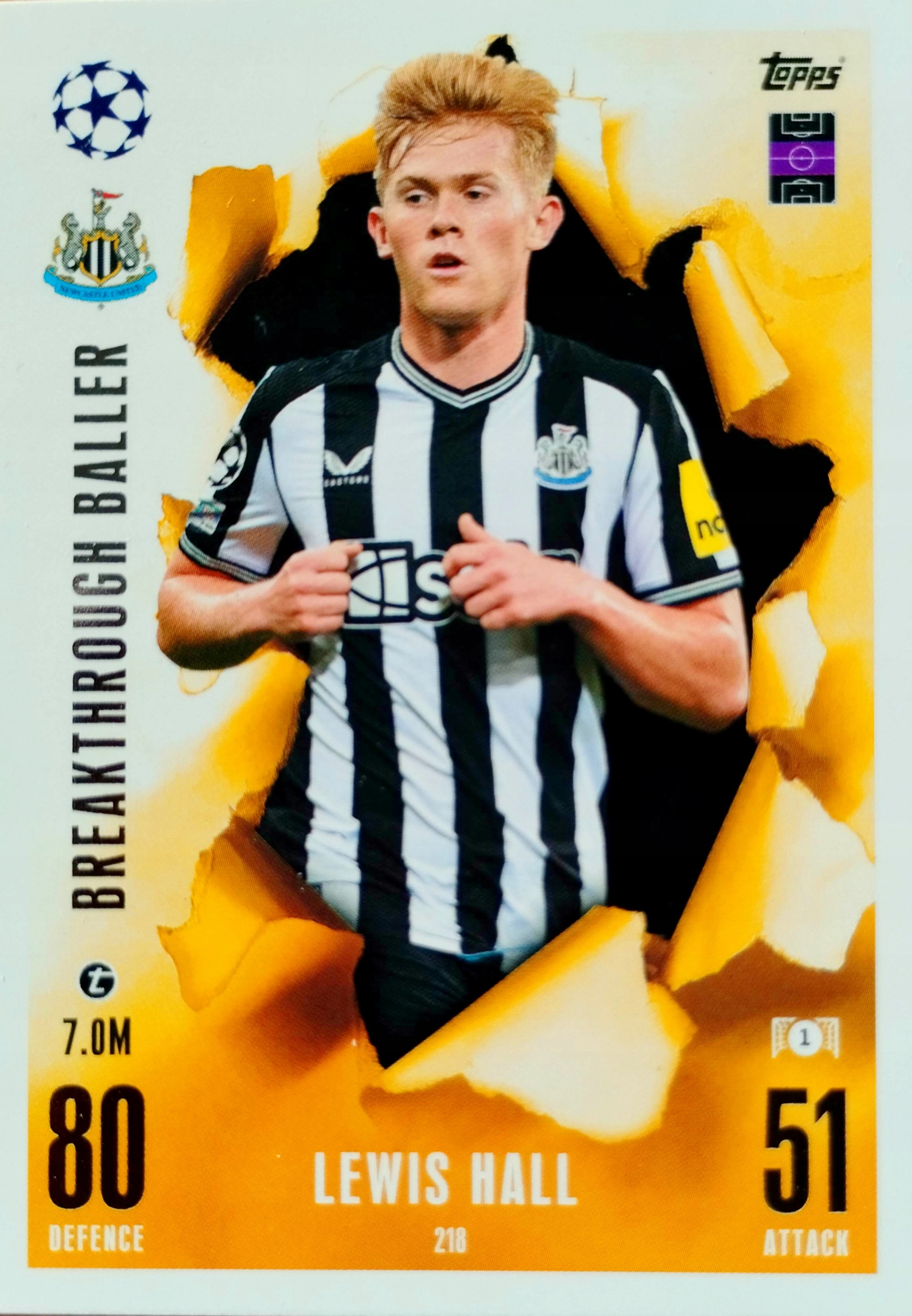 Topps Match Attax Extra 2023/2024 Breakthrough Baller 218 Lewis Hall