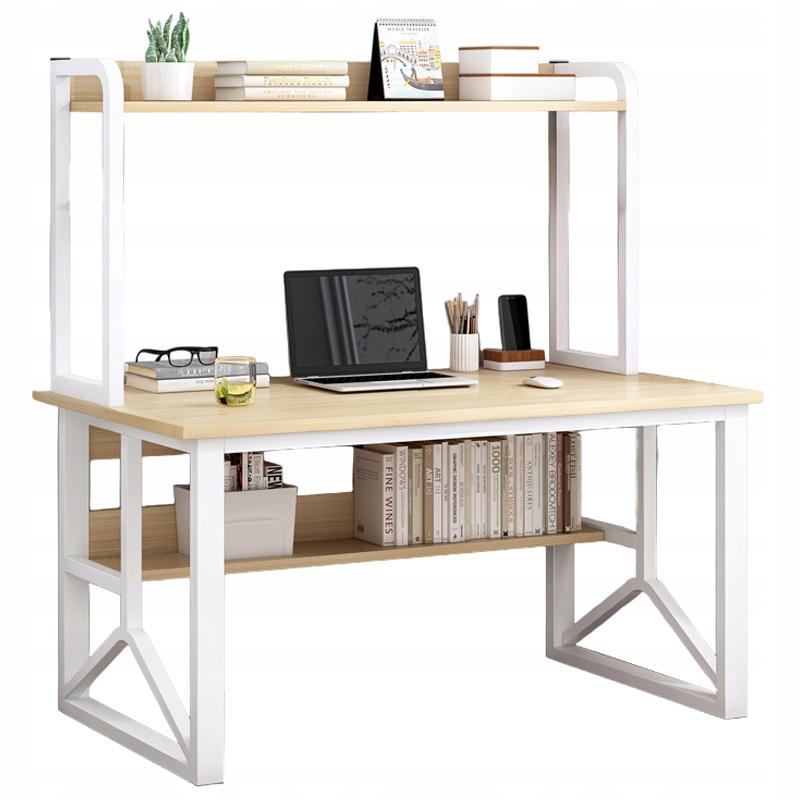 Počítačový Stôl Svetlý Dub Laptop Herný Stolík Moderný Loft 120 CM