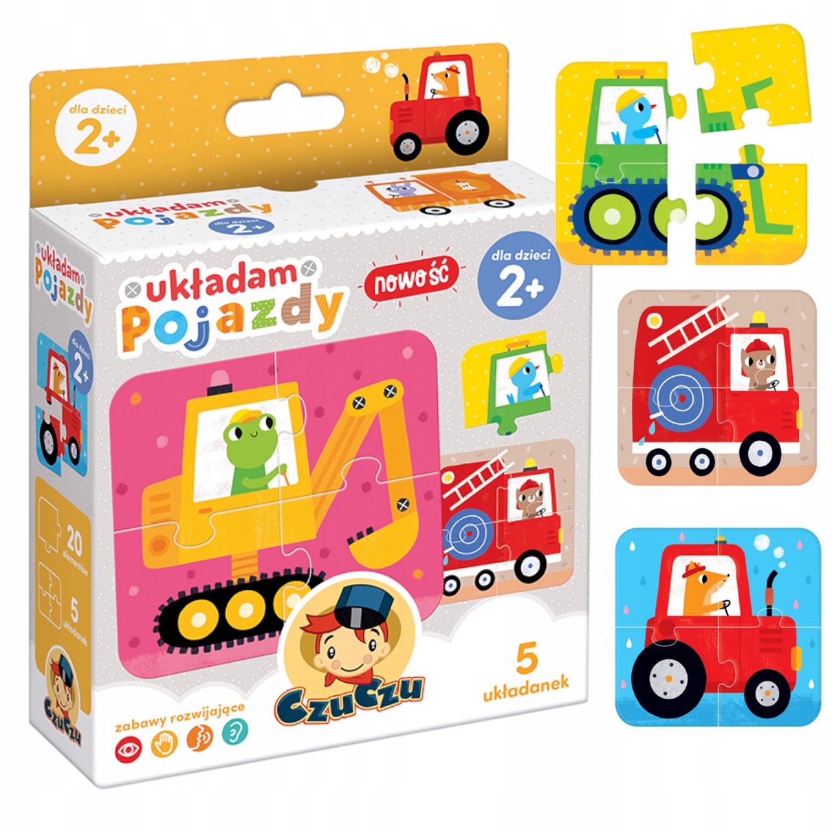 

Puzzle dla dzieci CzuCzu Pojazdy 2+ zestaw