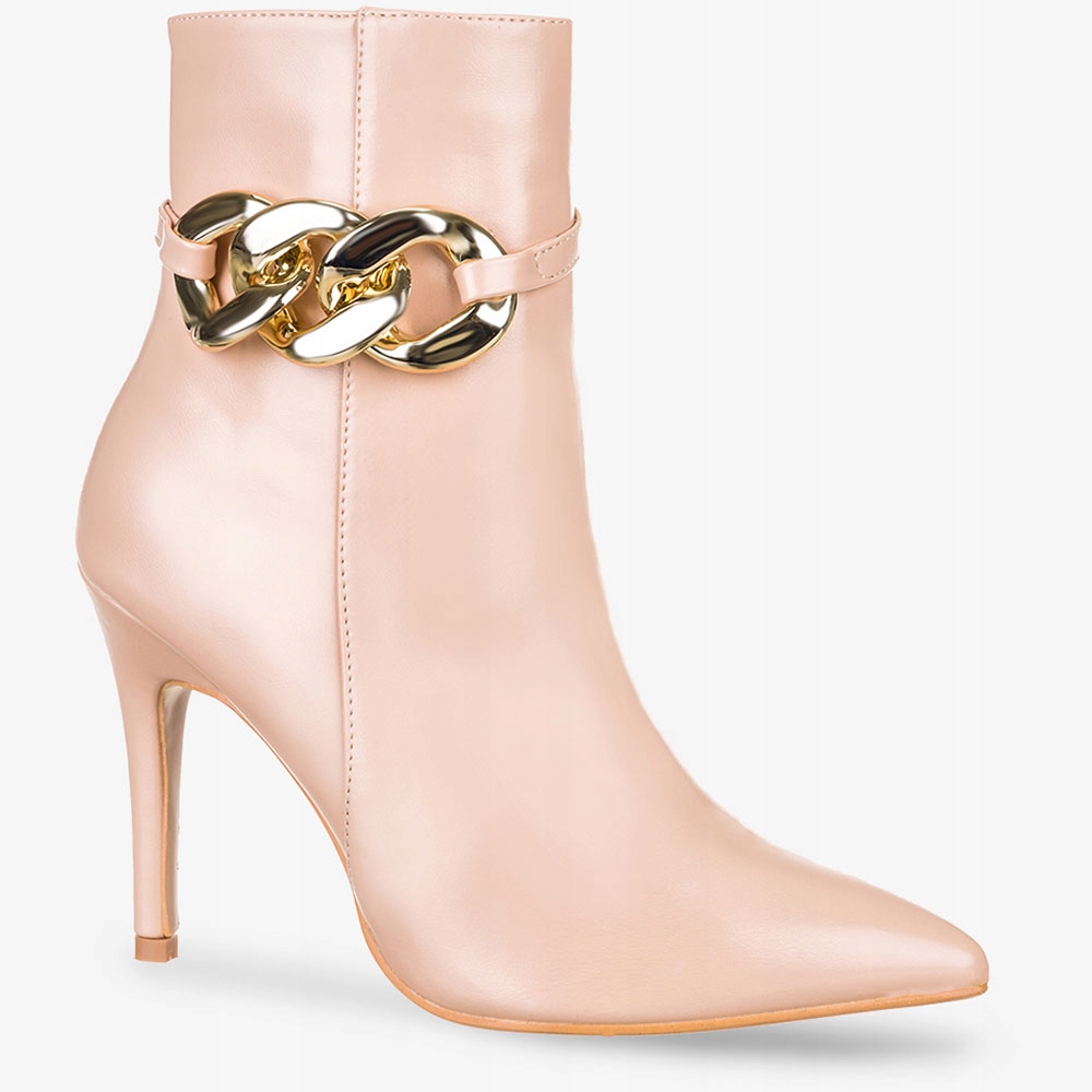 MODNE BOTKI SZPILKI BUTY ZE ZŁOTYM ŁAŃCUCHEM r 41 Rozmiar 41