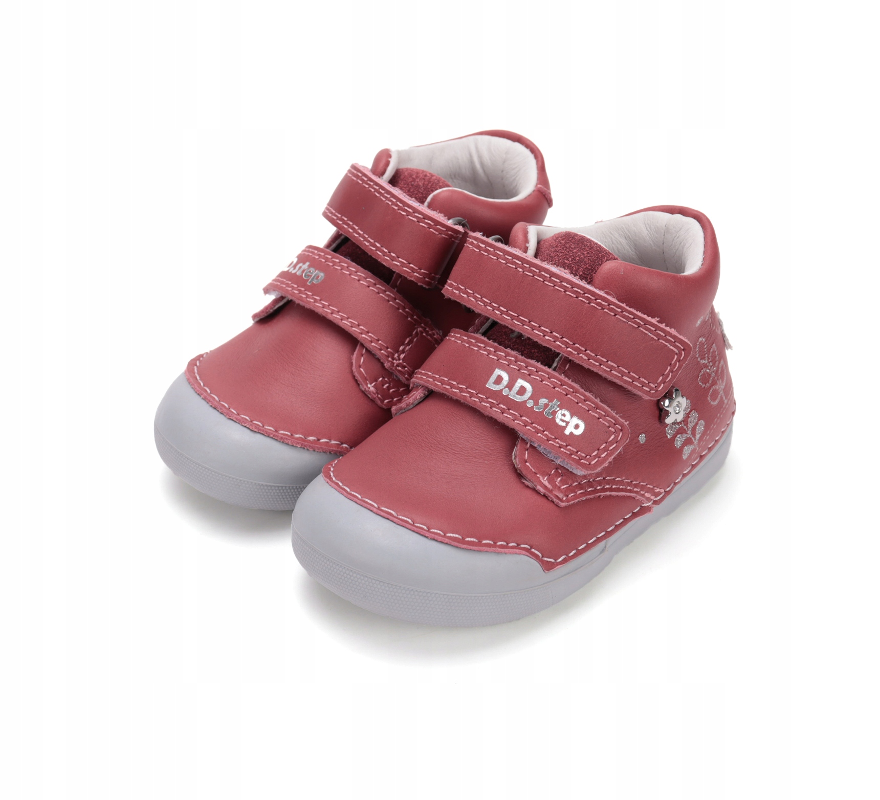 D.D. Step półbuty ze skóry naturalnej S066-52842B Raspberry r.20