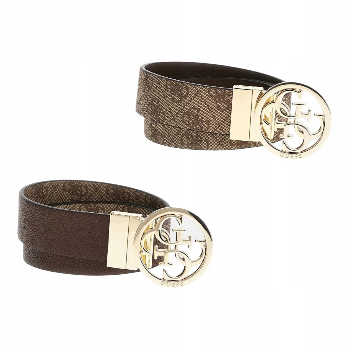 Guess Pásek 2V1 Orlina Adj & Rev Pant Belt Hnědý vel. L