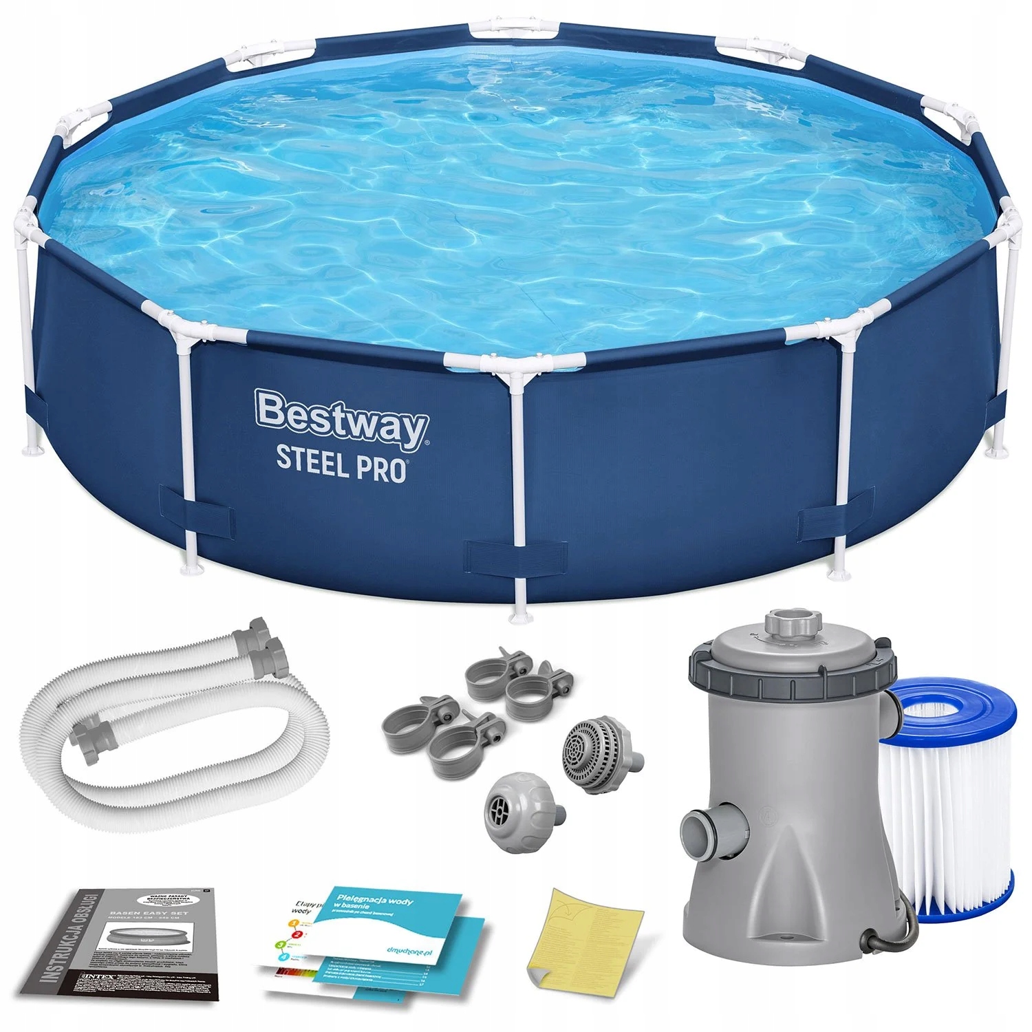 Basen ogrodowy stelażowy 305 x 76 cm Bestway 56679 Pompa Filtr