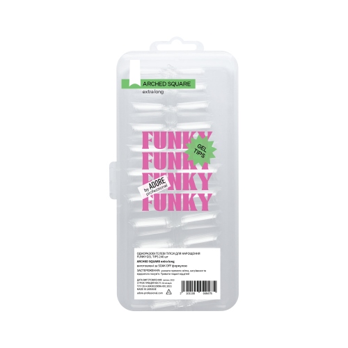 Adore Prodlužovací gelové tipy Funky Gel Tips 240 ks Arched Square