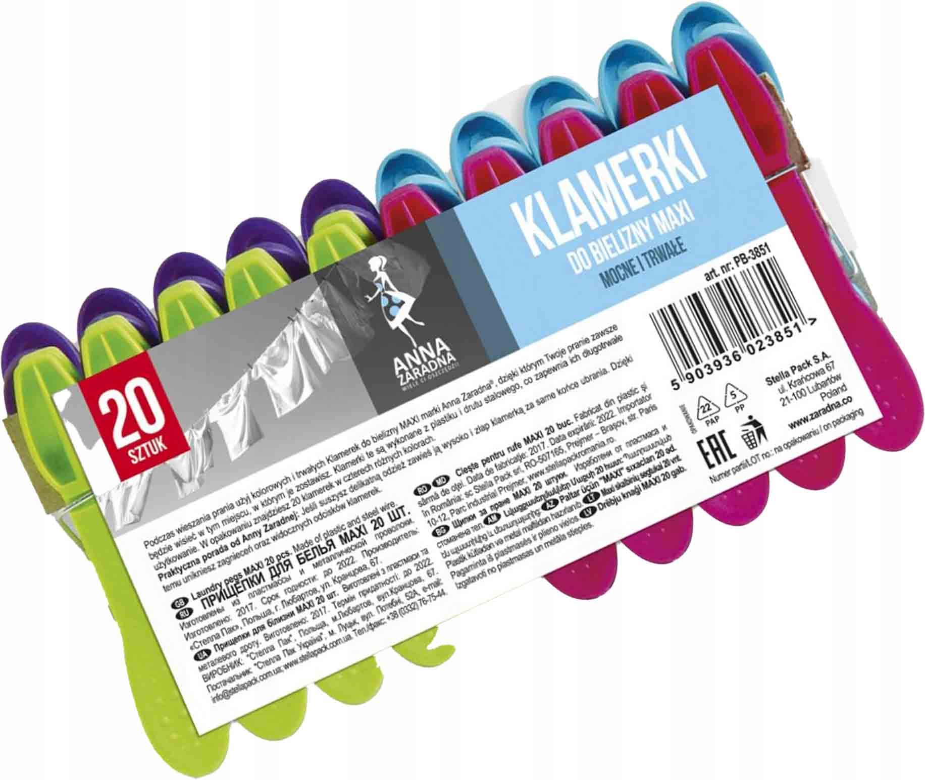 

Klamerki Plastikowe 20 szt. "az" Maxi