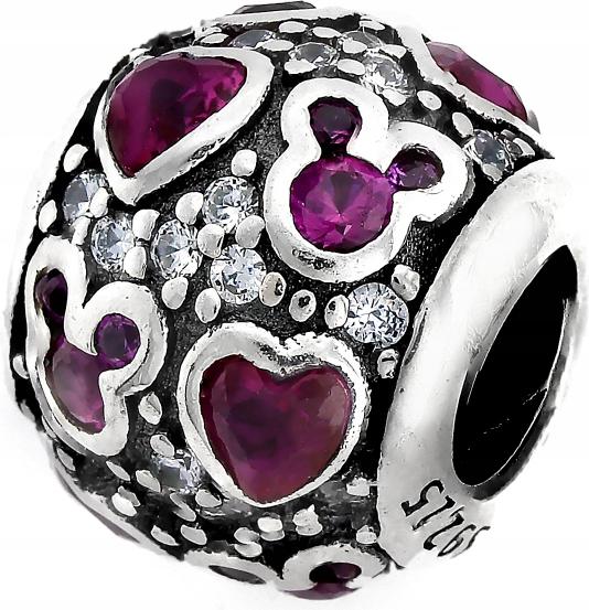 Charms stříbrná kulička 925 k náramky červené zirkony dárek pro ni