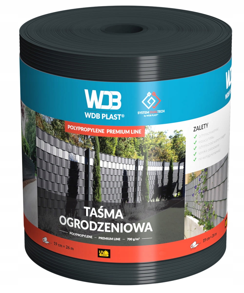 

Taśma Ogrodzeniowa Wdb Premium 19x26m Antracyt Pp