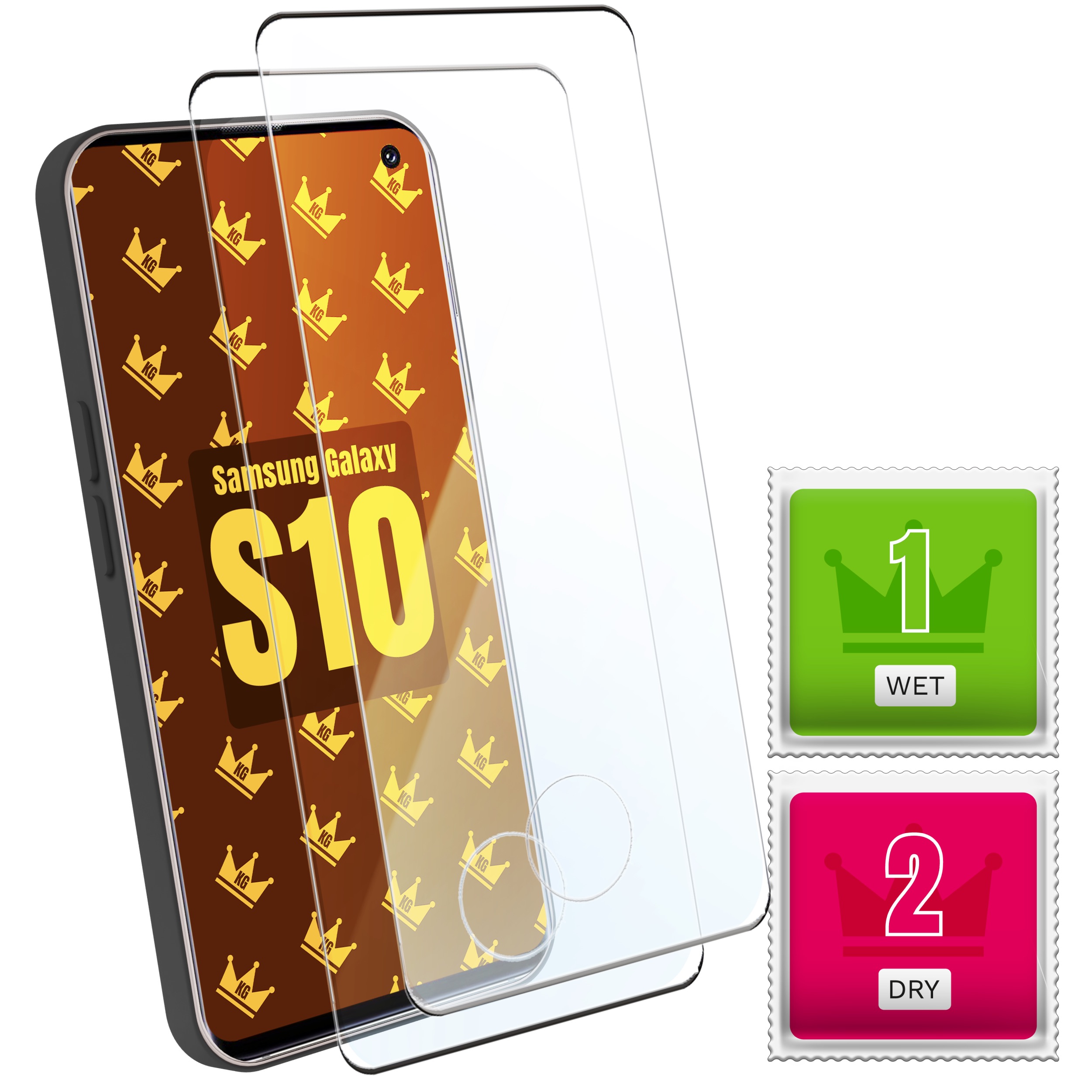 2-PAK Szkło Hartowane do Samsung Galaxy S10 (Szybka 9H, Pełne 5D, Curved)