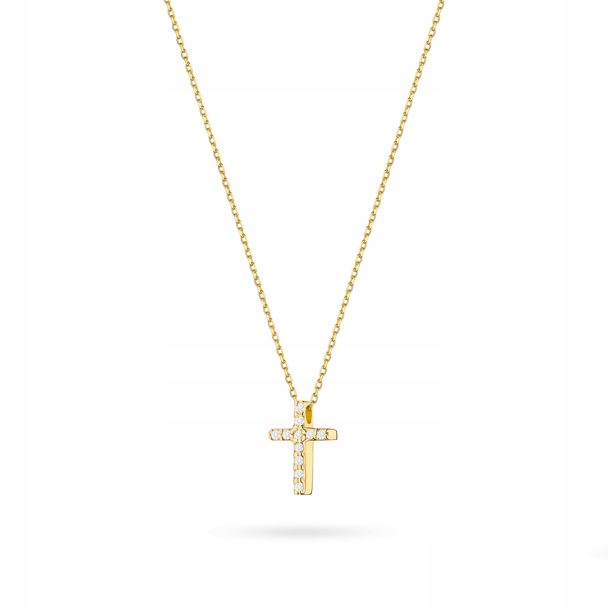 Naszyjnik złoty 585 krzyż z brylantami 0,055 ct Sadva