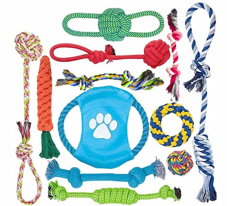 

Zestaw zabawek dla psa 12szt Szarpak Piłka Frisbee