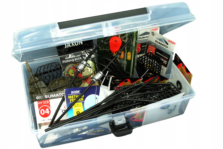 Skrzynka Wędkarsk grunt feeder Jaxon zestaw 112szt