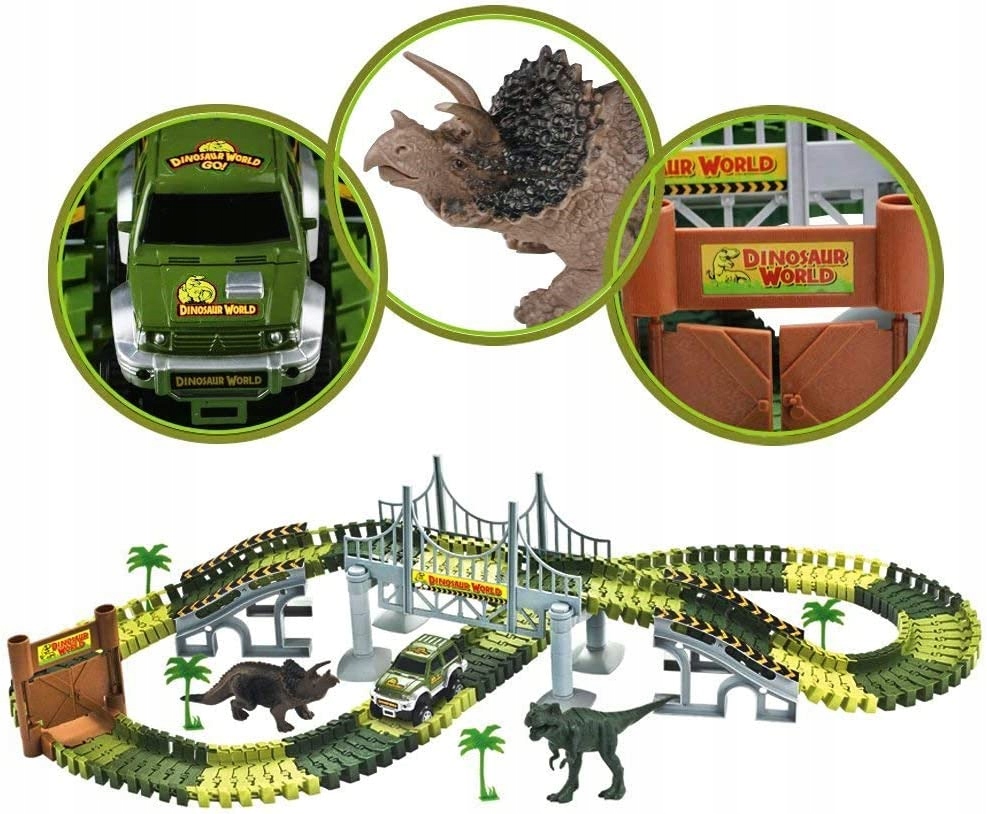 

Duży Zestaw Tory wyścigi Dinozaury dino 153 el.