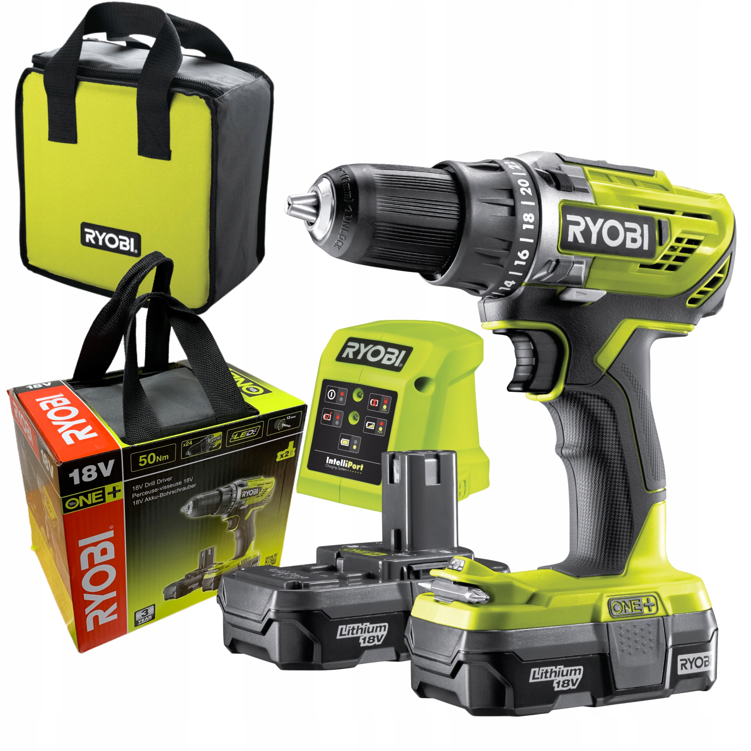 

Ryobi R18DD3-213S Wiertarko-wkrętarka 18V 2x1.3Ah