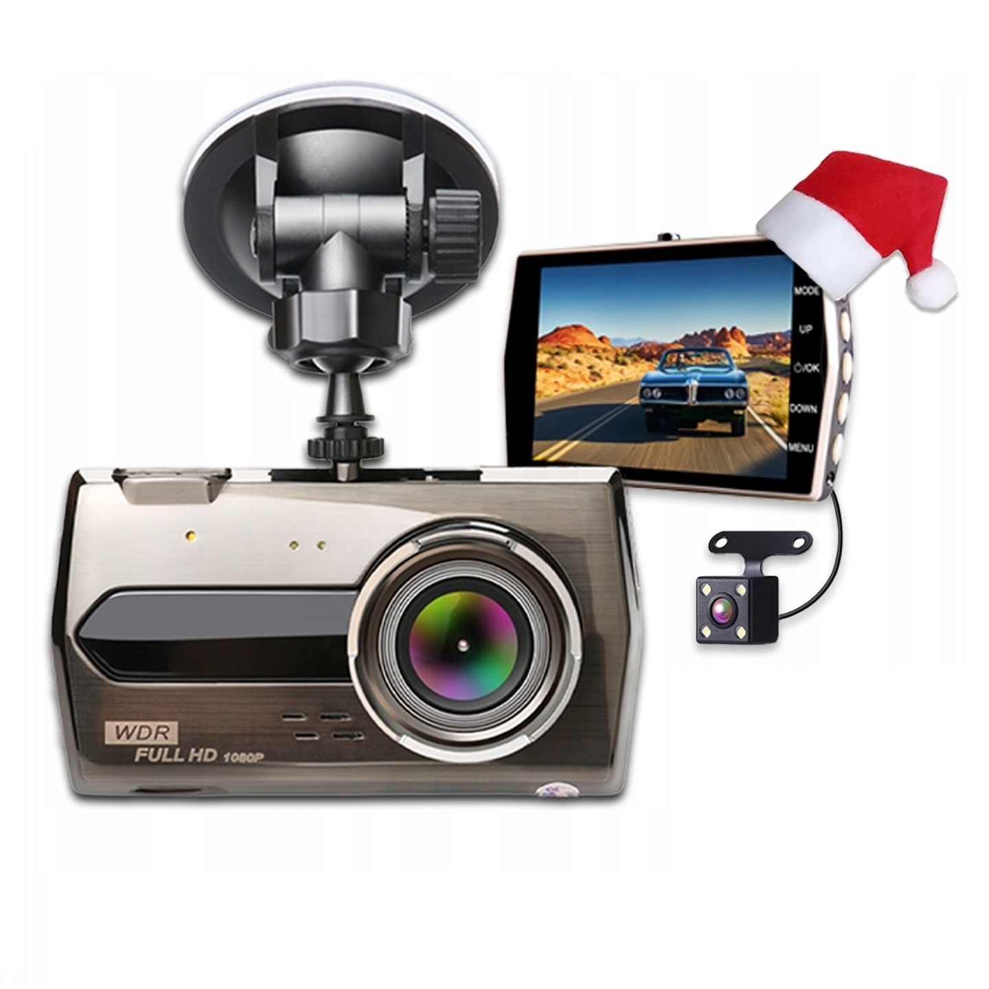 KAMERA DO SAMOCHODU REJESTRATOR JAZDY PRZÓD i TYŁ WIDEOREJESTRATOR Menu PL