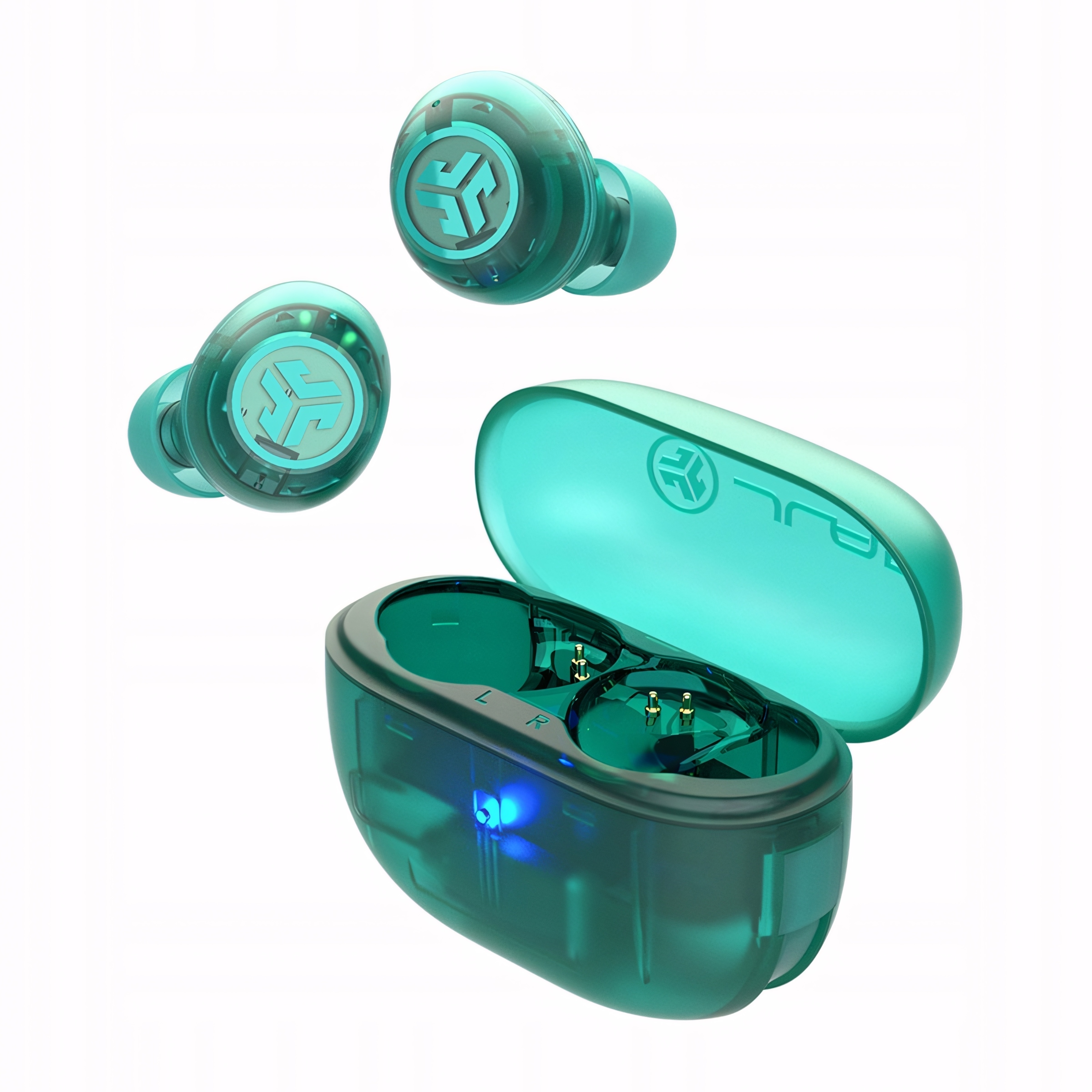 Jlab Go Pop Anc Bezdrátová sluchátka do kanálů, zelená, průhledná