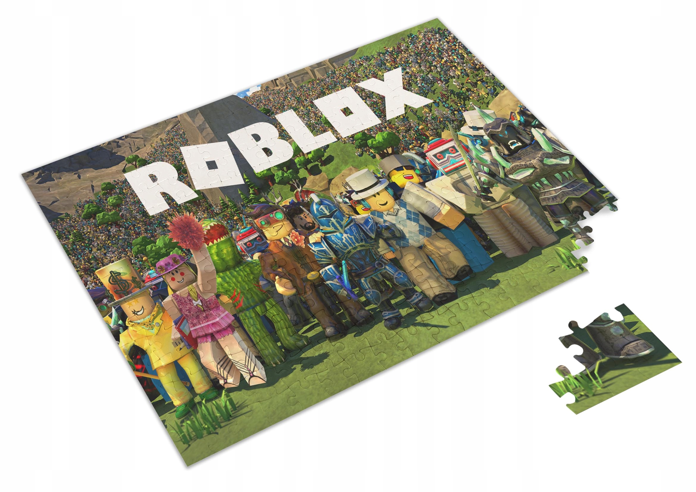 PUZZLE Roblox Gra Postacie Napis + IMIĘ Pudełko 120 el.