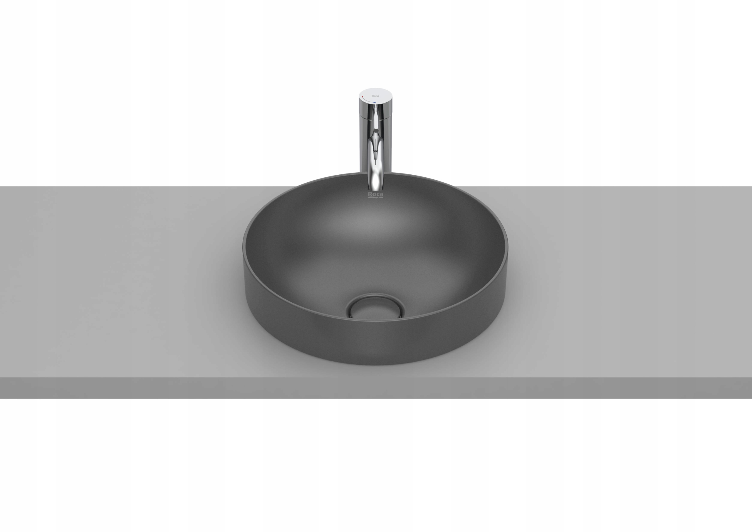 Roca Inspira Round Umywalka blatowa 37x37cm Onyx
