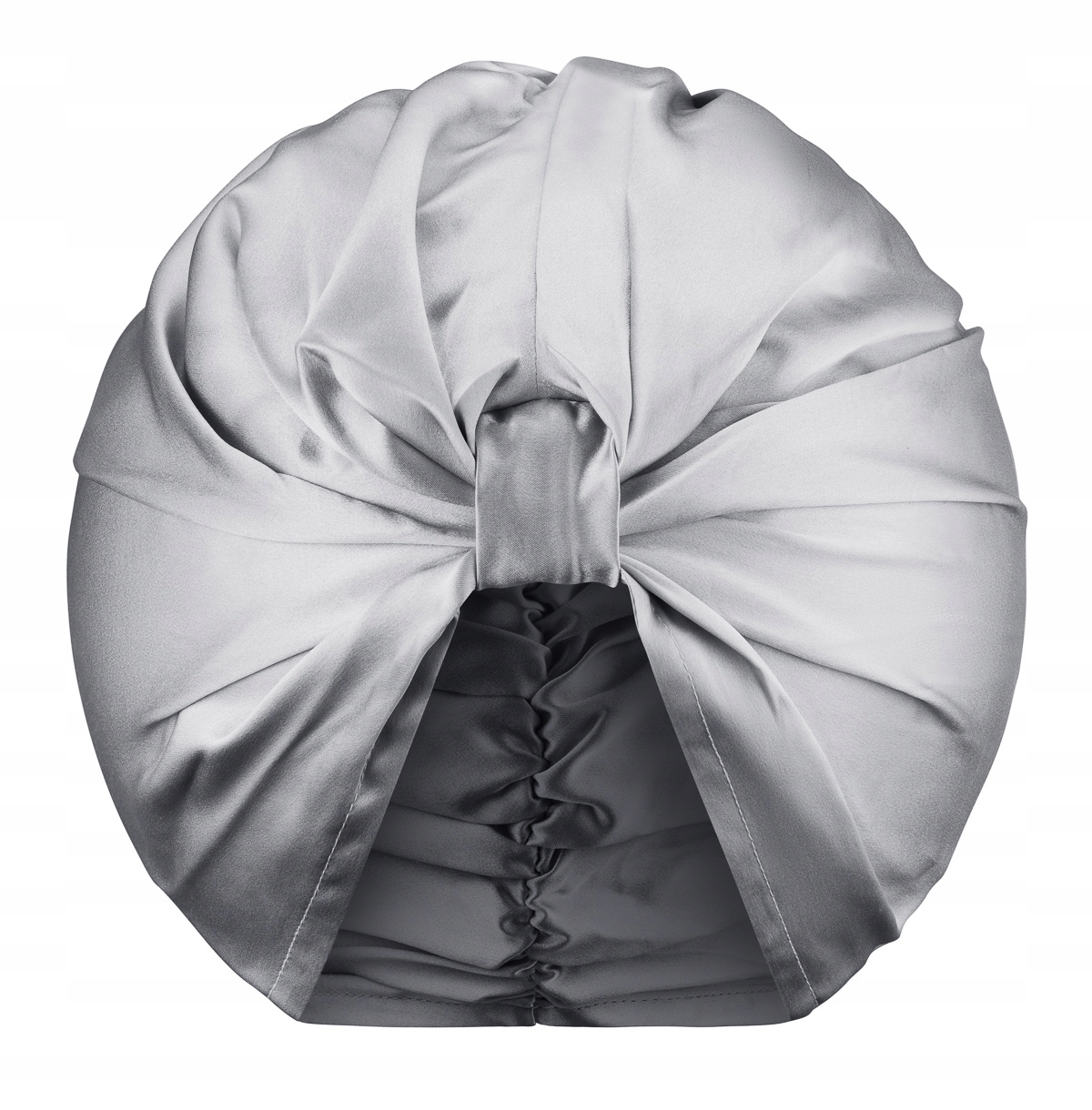 100% Hedvábný Dvouvrstvý Turban Zavoj Stylový Čepička na vlasy Grafitová