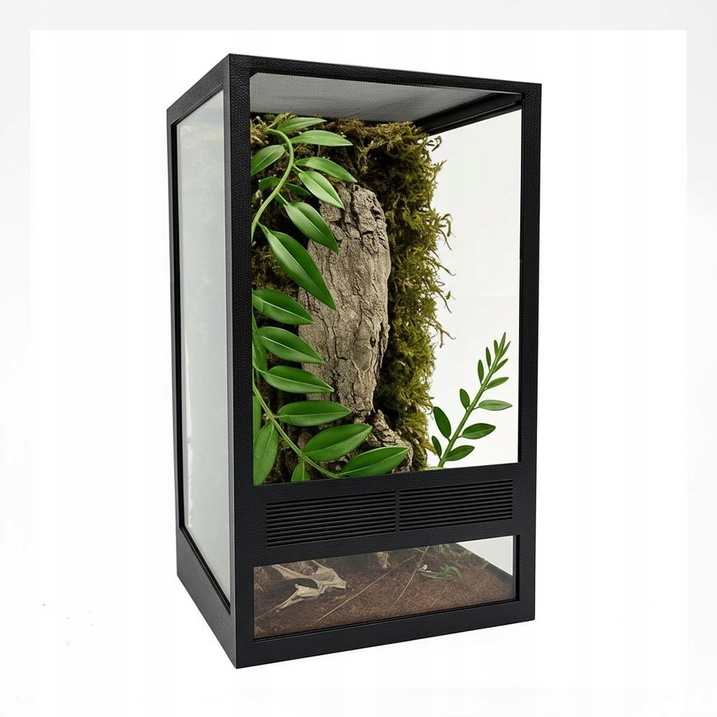 Zestaw terrarium szklane 10x10x20cm z ramkami Czarny