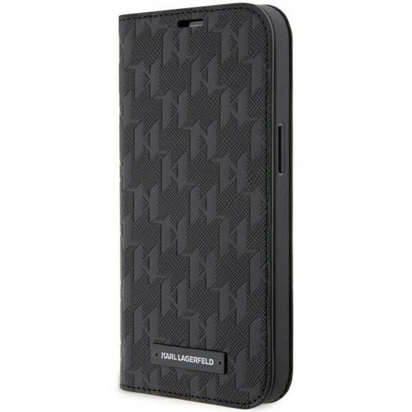Karl Lagerfeld Booktype Saffiano Monogram Pouzdro pro iPhone 14 Pro (Černé)