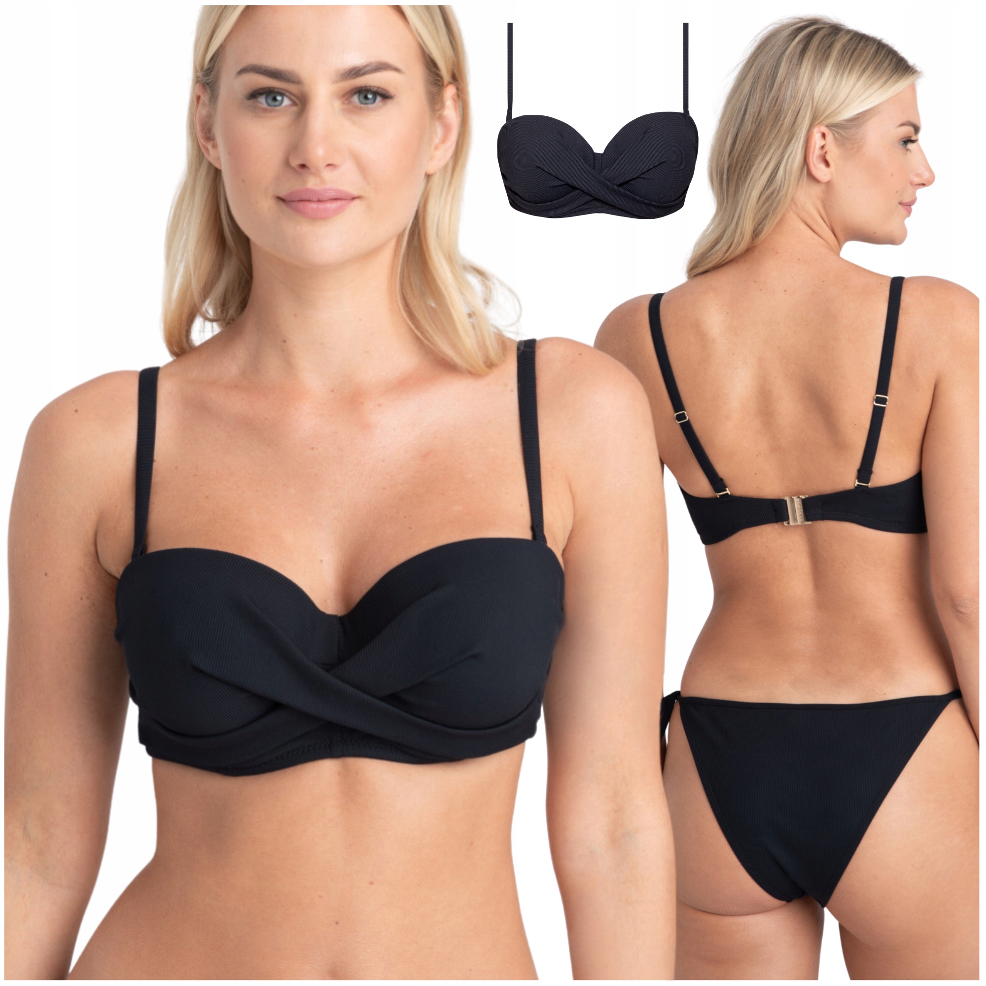 Plavková podprsenka bandeau bardotka Samanta Venus A650 černá 75C