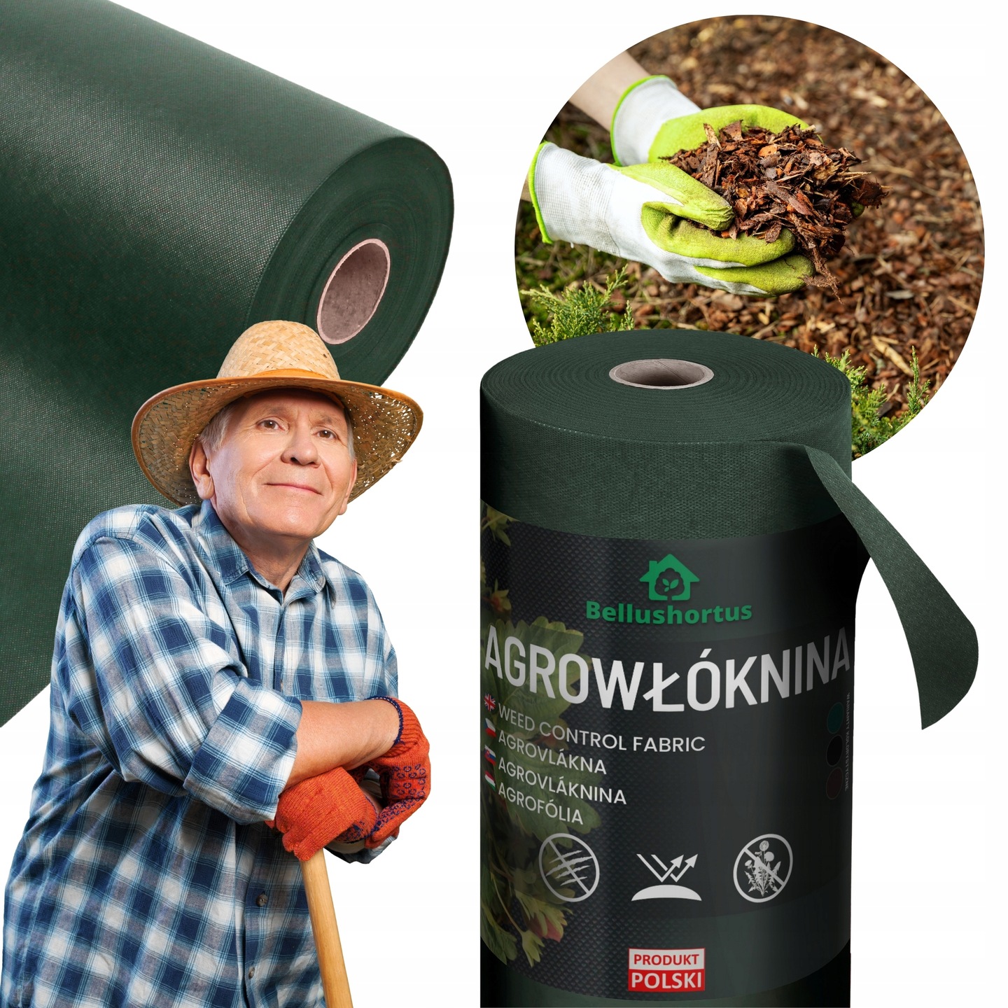 Agrowłóknina Zielona 100g/m² z Uv 50m 1,1 m Ściółkująca Na Chwasty