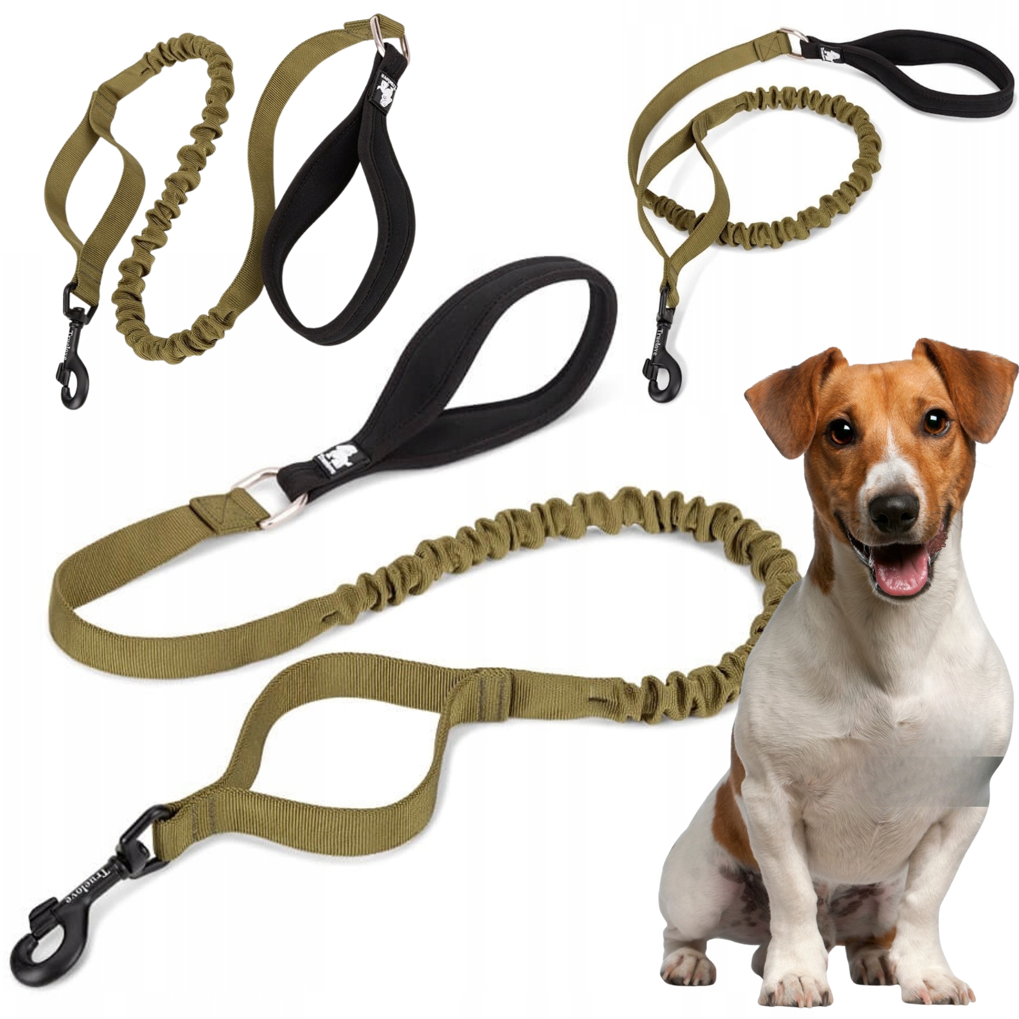 Levně Vodítko Pro Psa S Tlumičem Silná Truelove Adventure 160 CM Khaki S