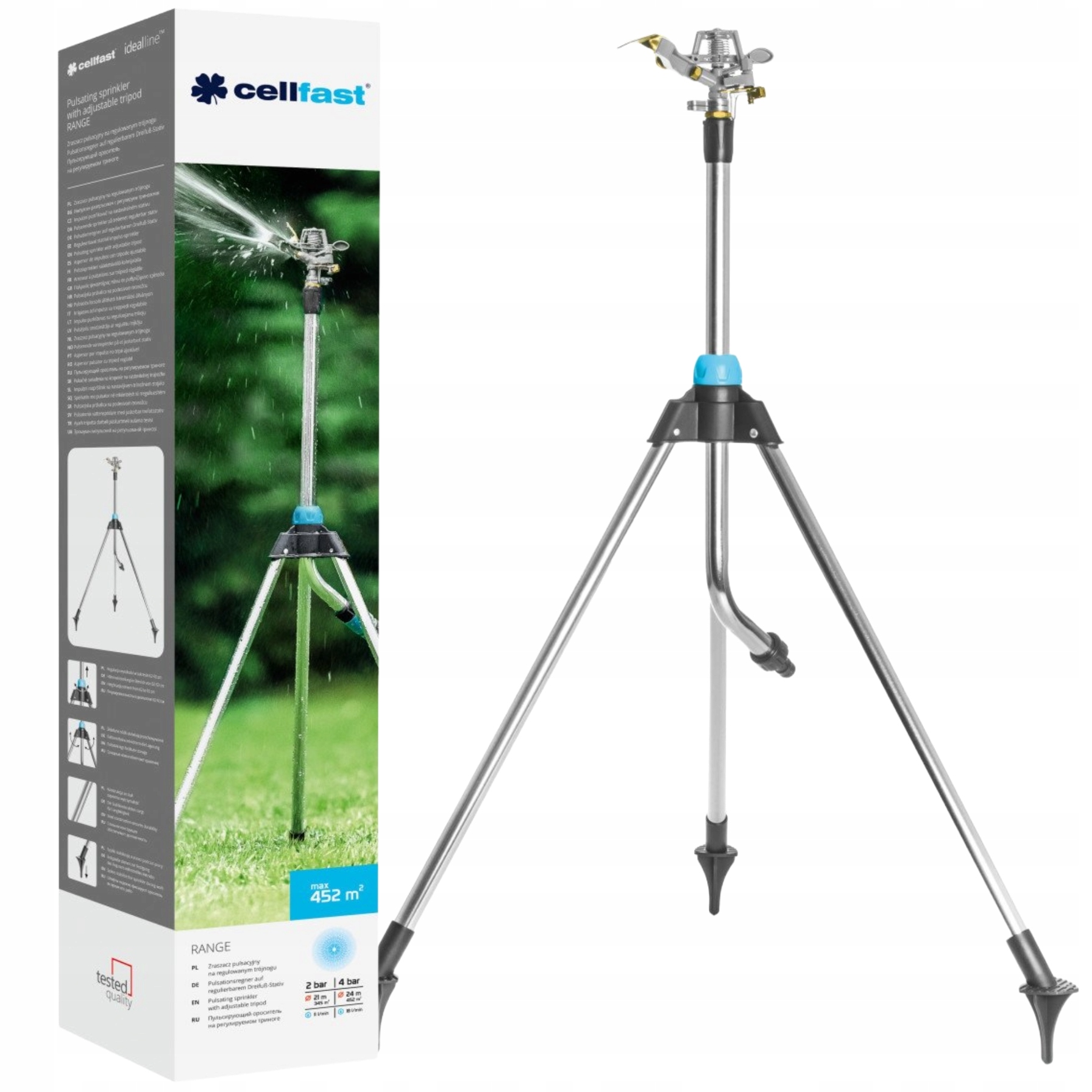 CELLFAST ZRASZACZ PULSACYJNY REGULOWANY OGRODOWY TRÓJNÓG STATYW STOJAK