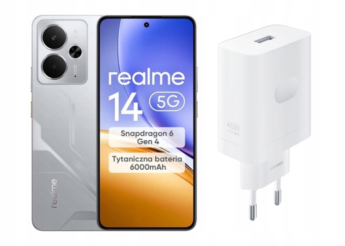Smartfón realme 14 5G 8 Gb 256 Gb Nfc Mecha Silver Nabíjačka