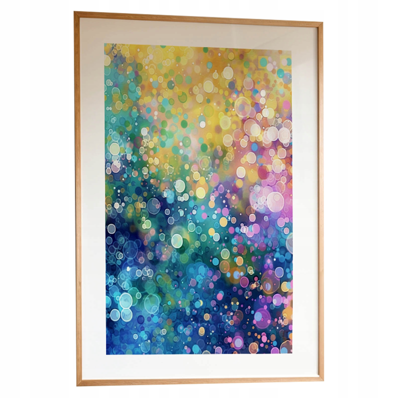 Obraz Barevné bubliny A3 Plakát Abstrakce Rámeček Dřevěný 30x42 cm