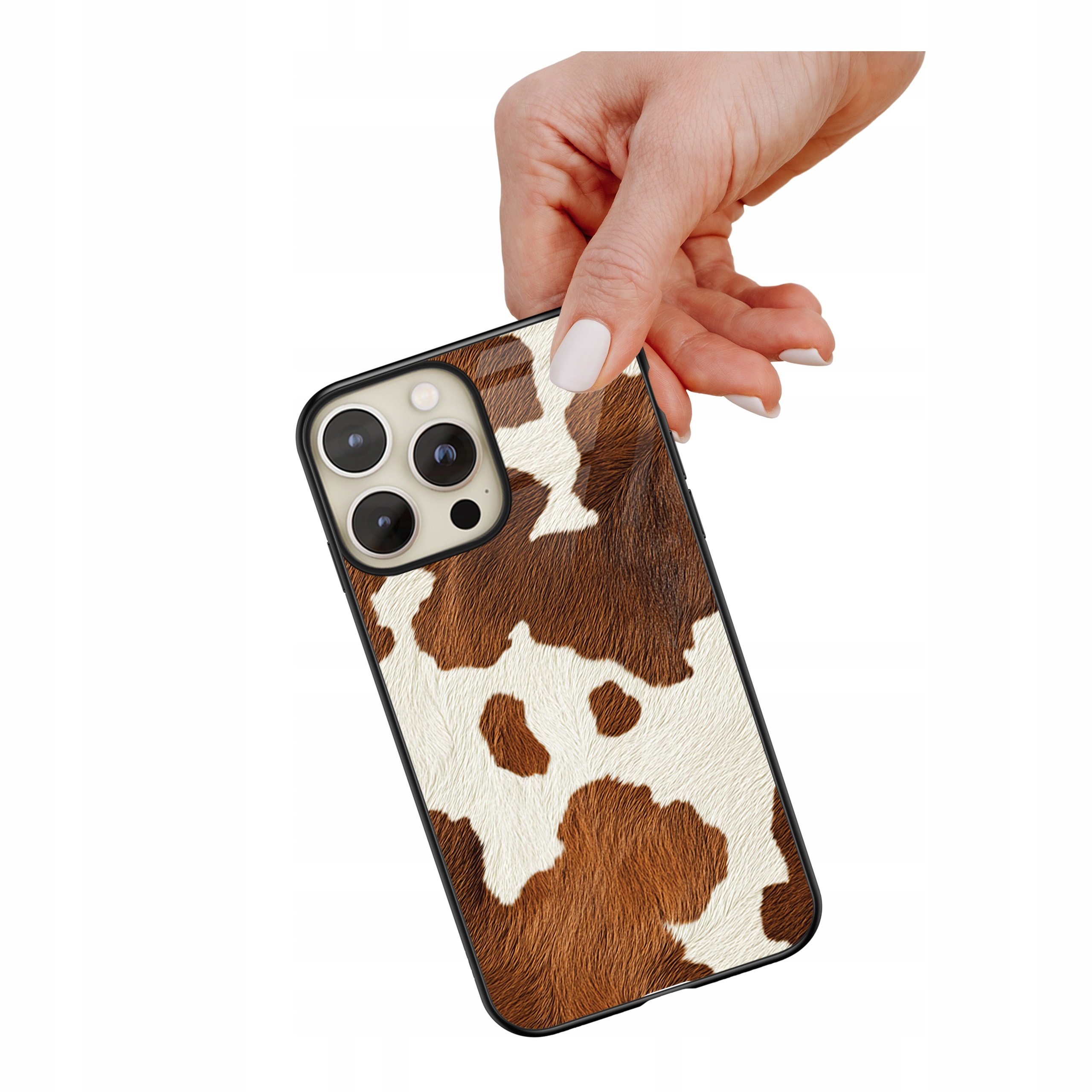 Etui szklane ceramiczne do iPhone 15 Pro Max Krowa